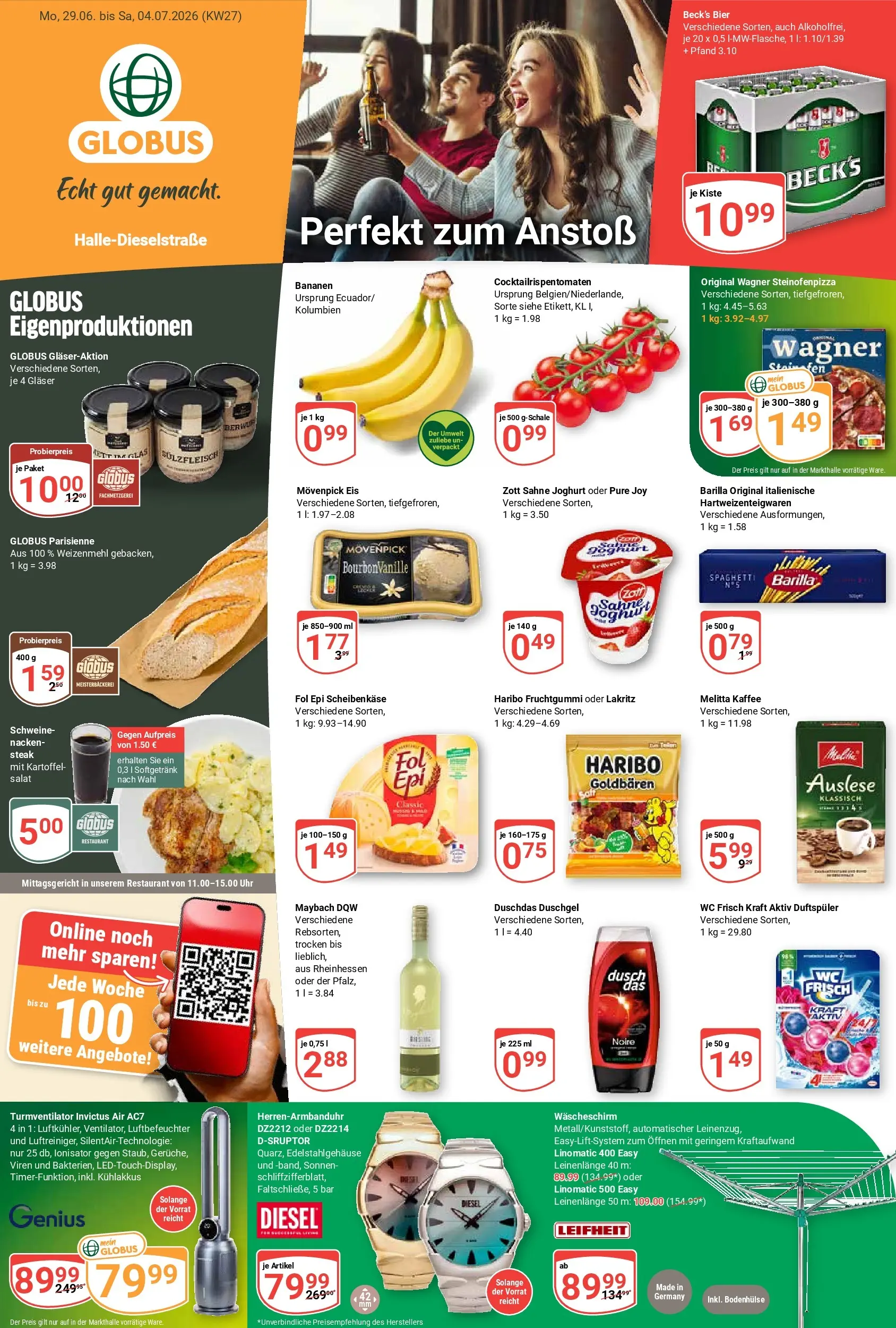 Globus Prospekt Halle (saale) (ab 29.06.2026) » Angebote online | Seite: 8 | Produkte: Melitta kaffee, Haribo, Bananen, Weizenmehl