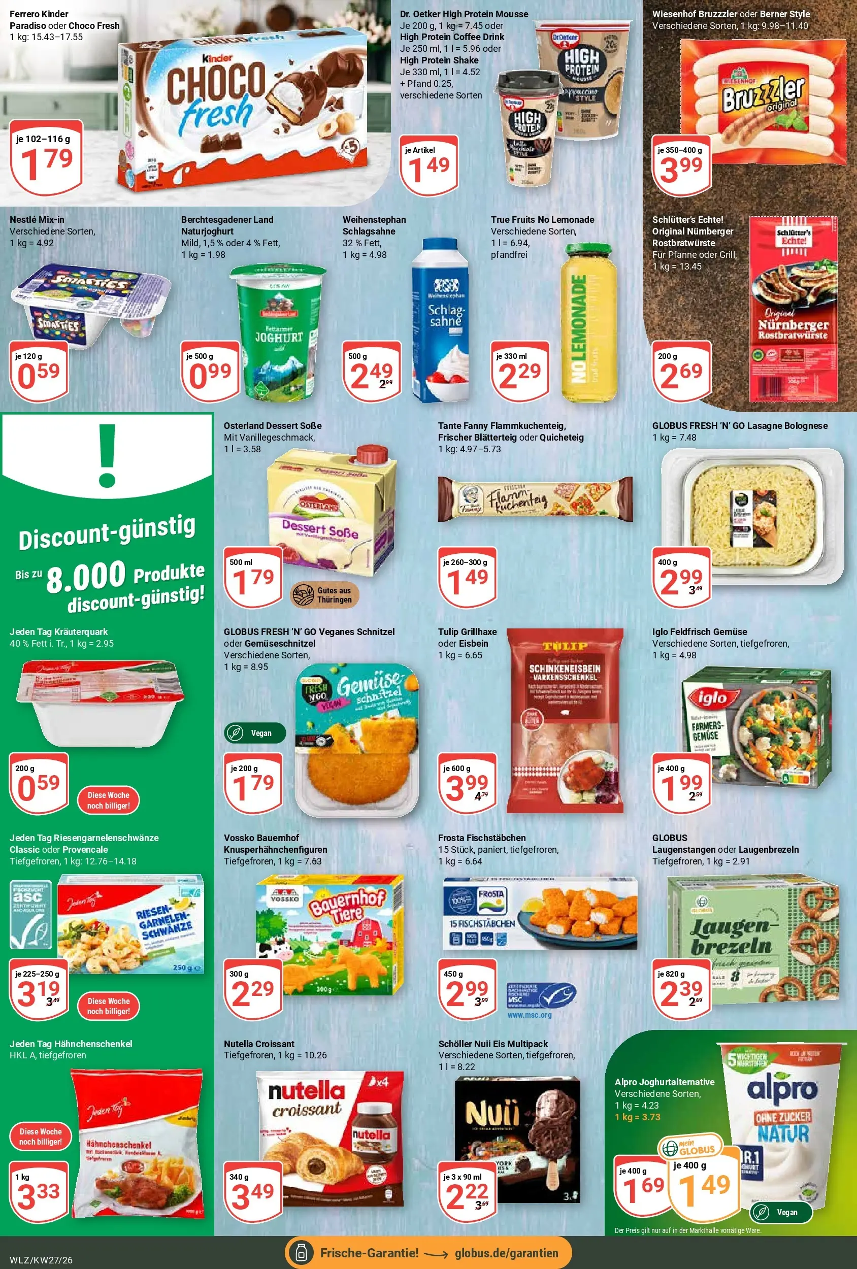 Globus Prospekt Weischlitz (ab 29.06.2026) » Angebote online | Seite: 15 | Produkte: Hahnchenschenkel, Smarties, Zucker, Sahne