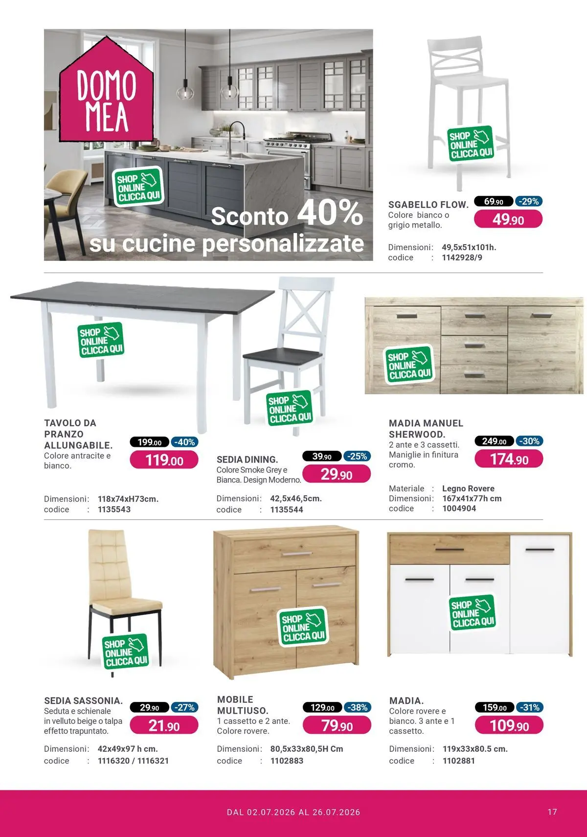 Nuovo CFadda - Spacca Prezzo dal 01/07/2026 > offerte anteprima 🛍️ | Pagina: 17 | Prodotti: Mobile, Cucine, Sgabello, Tavolo