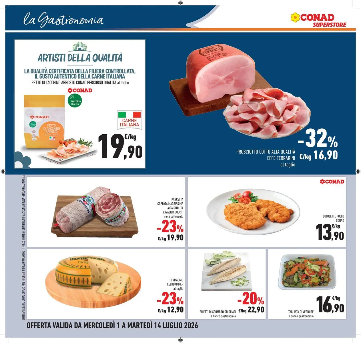 Volantino Conad dal 30/06/2026 > Anteprima | Pagina: 10 | Prodotti: Prosciutto Cotto, Pancetta, Formaggio, Sgombro