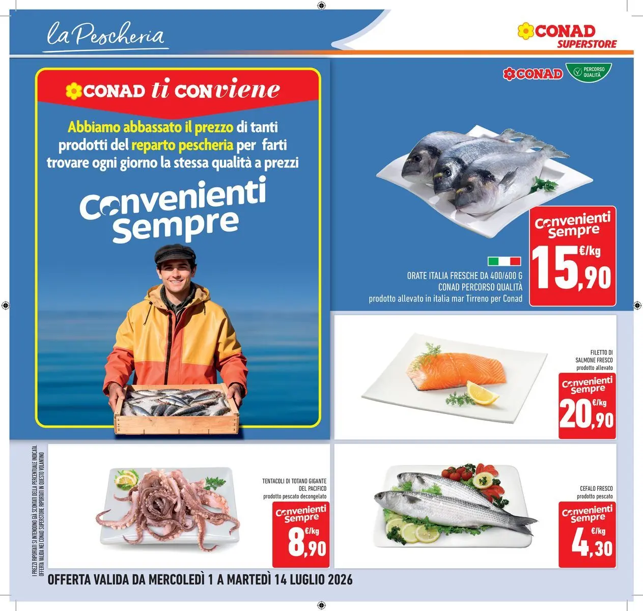 Volantino Conad dal 30/06/2026 > Anteprima | Pagina: 12 | Prodotti: Salmone, Salmone fresco, Totano