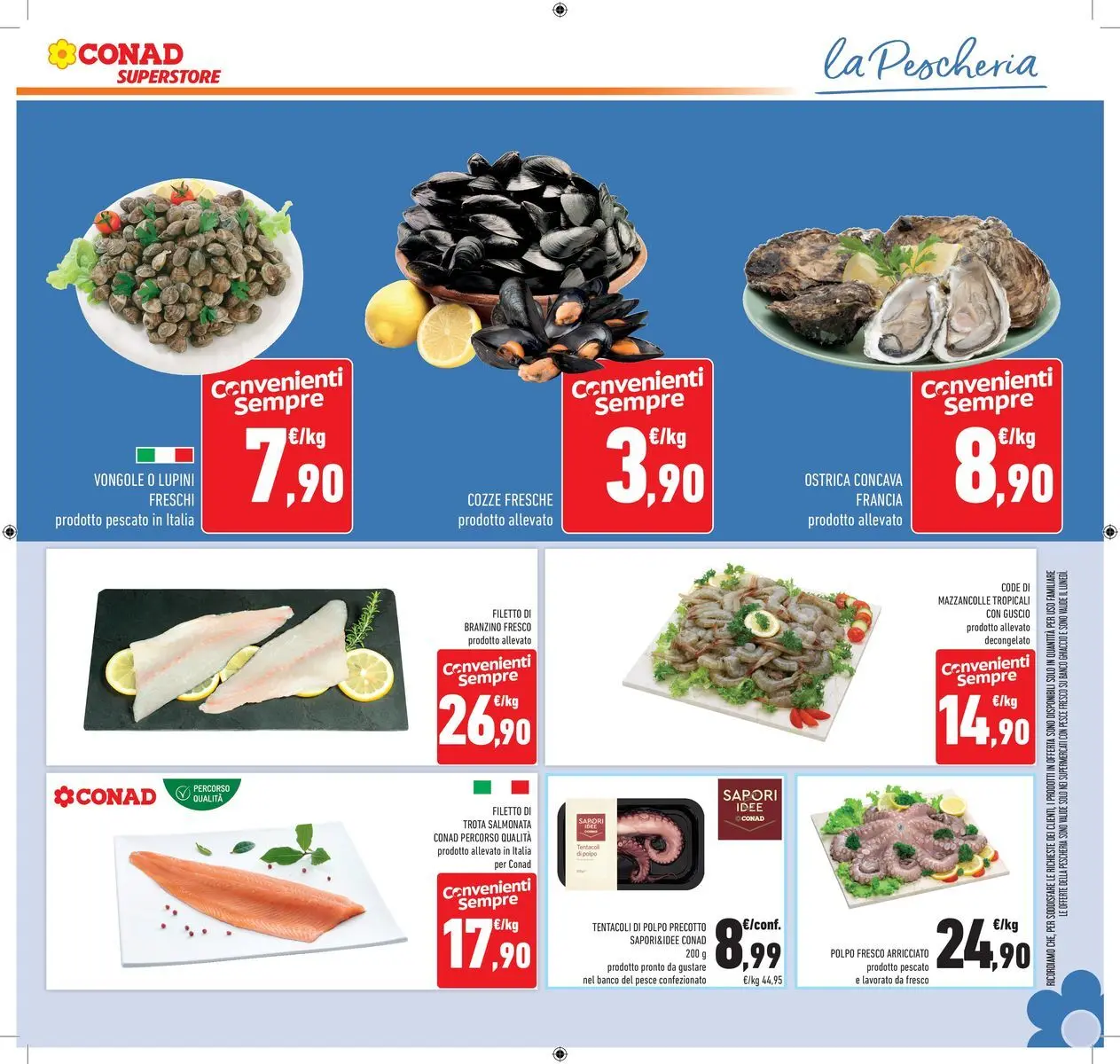 Volantino Conad dal 30/06/2026 > Anteprima | Pagina: 13 | Prodotti: Lupini, Cozze, Mazzancolle, Trota