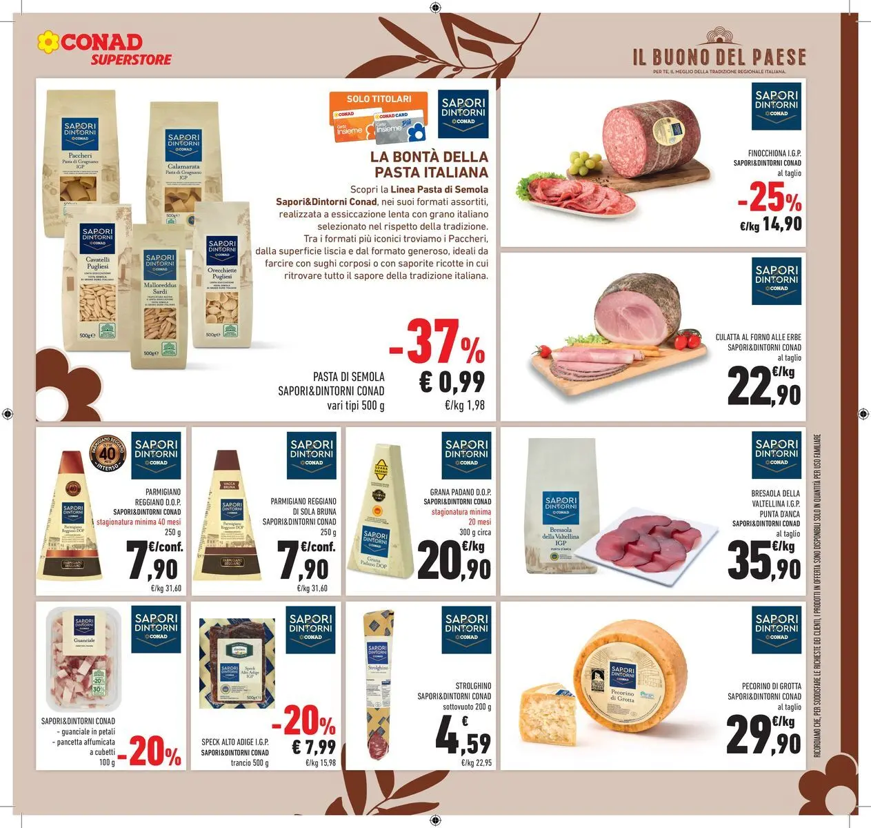 Volantino Conad dal 30/06/2026 > Anteprima | Pagina: 17 | Prodotti: Bresaola, Pasta, Parmigiano reggiano, Parmigiano