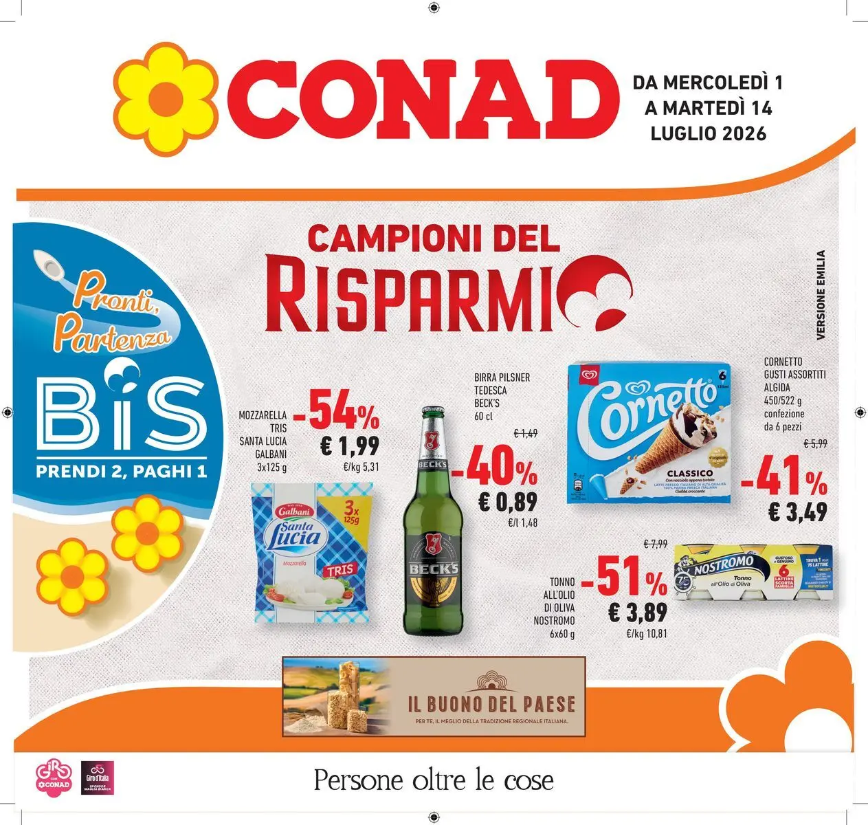 Volantino Conad dal 30/06/2026 > Anteprima | Pagina: 1 | Prodotti: Birra, Mozzarella, Tonno, Olio di Oliva