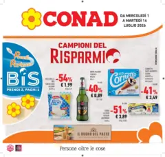Anteprima del volantino Conad - Campioni del risparmio valido a partire dal 30/06/2026 Anteprima del volantino Conad - Campioni del risparmio valido a partire dal 30/06/2026