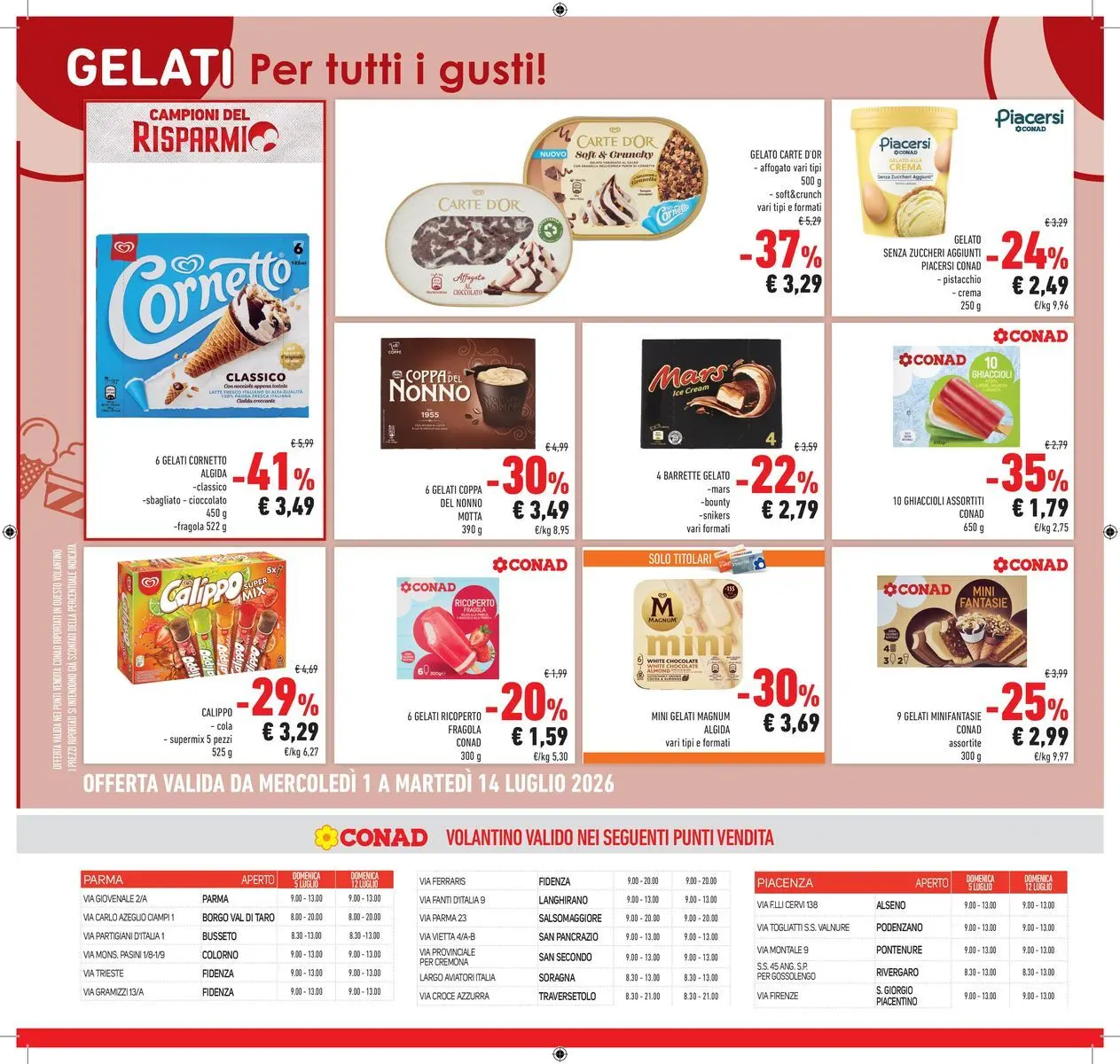 Volantino Conad dal 30/06/2026 > Anteprima | Pagina: 20 | Prodotti: Crema, Cornetto, Gelato, Latte