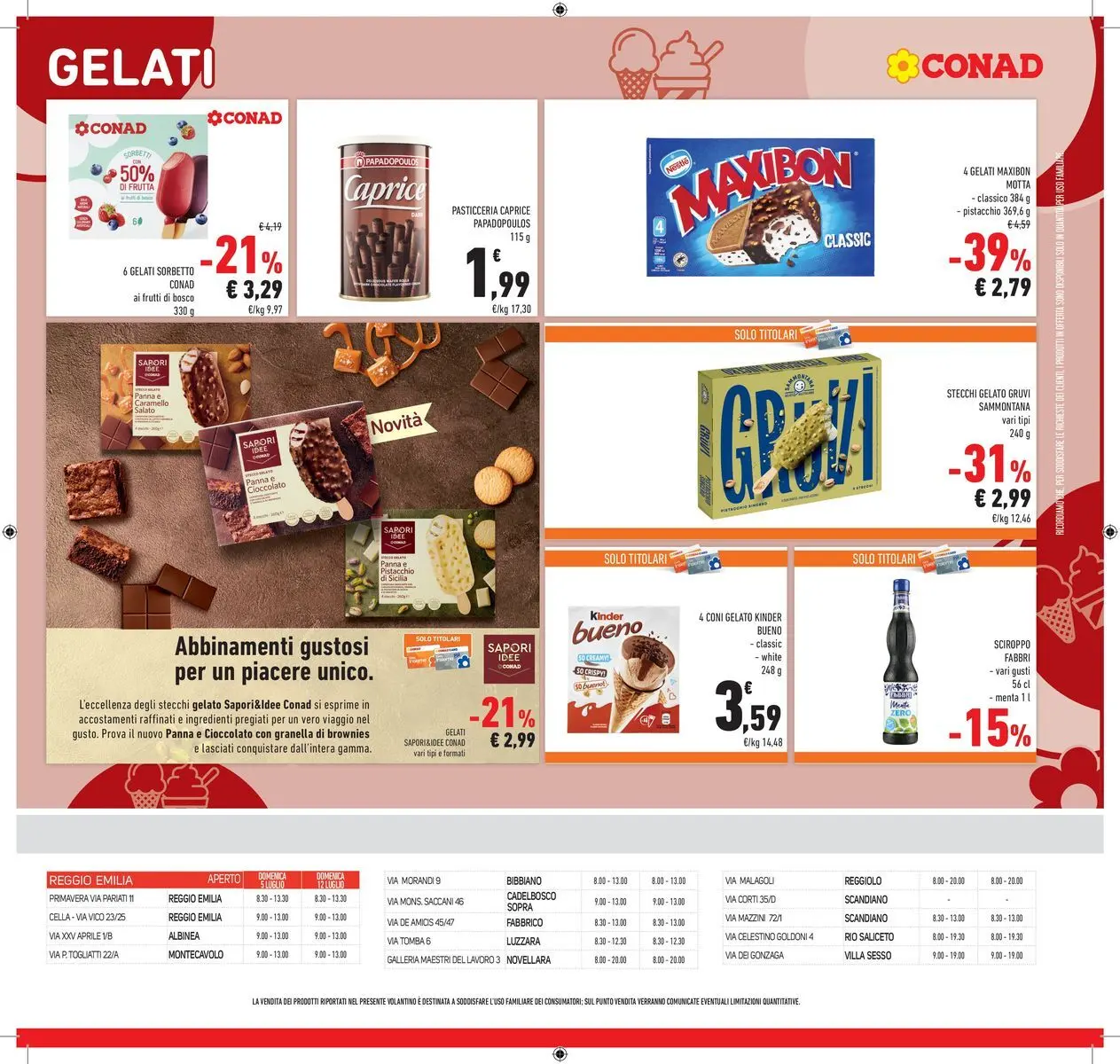 Volantino Conad dal 30/06/2026 > Anteprima | Pagina: 21 | Prodotti: Cioccolato, Sorbetto, Frutta, Menta