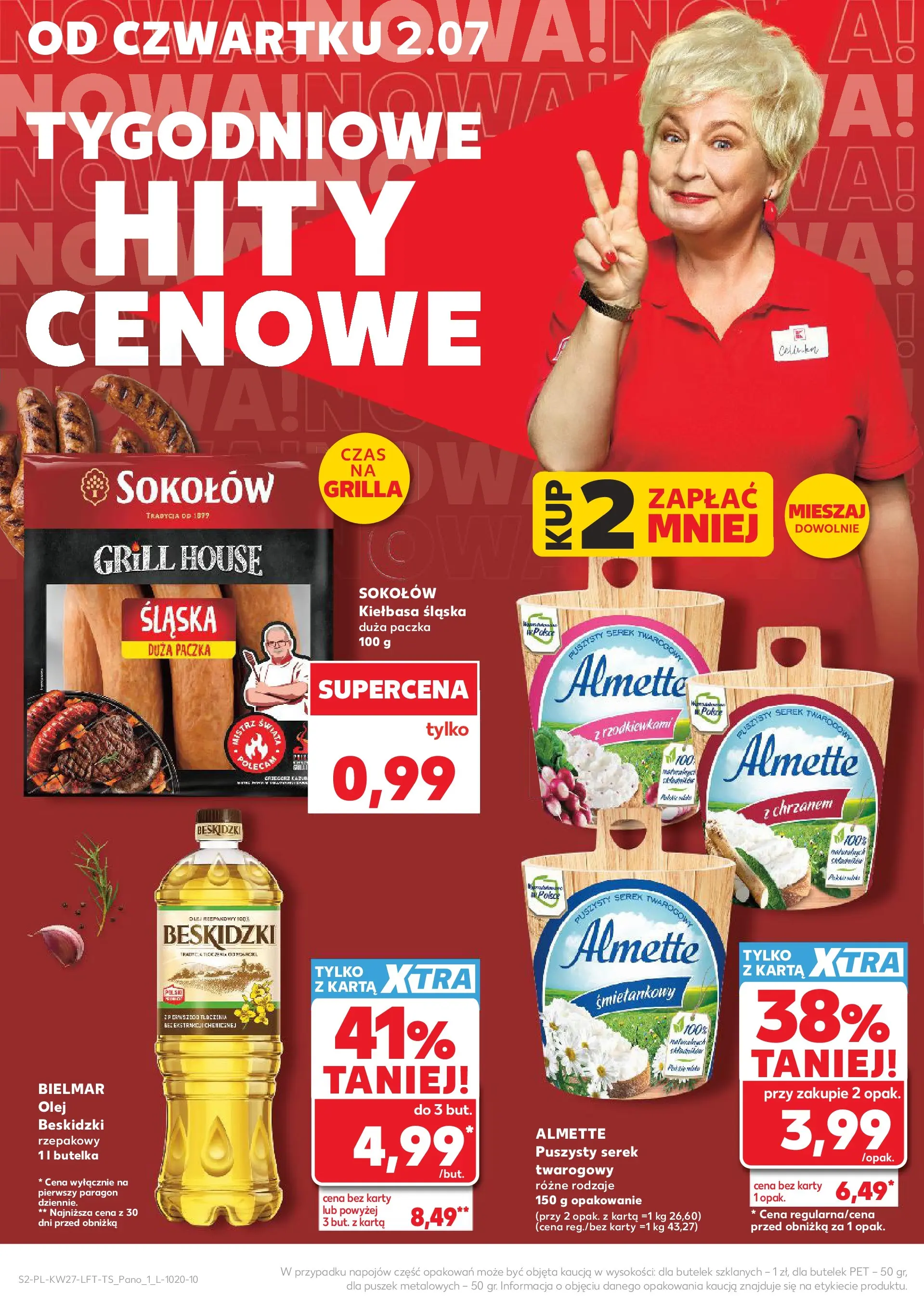 Kaufland gazetka (02.07.2026) - od jutra | Strona: 2 | Produkty: Kiełbasa, Karta, Serek, Olej Kaufland gazetka od 02.07.2026 - od jutra PDF | Strona: 2 | Produkty: Kiełbasa, Karta, Serek, Olej