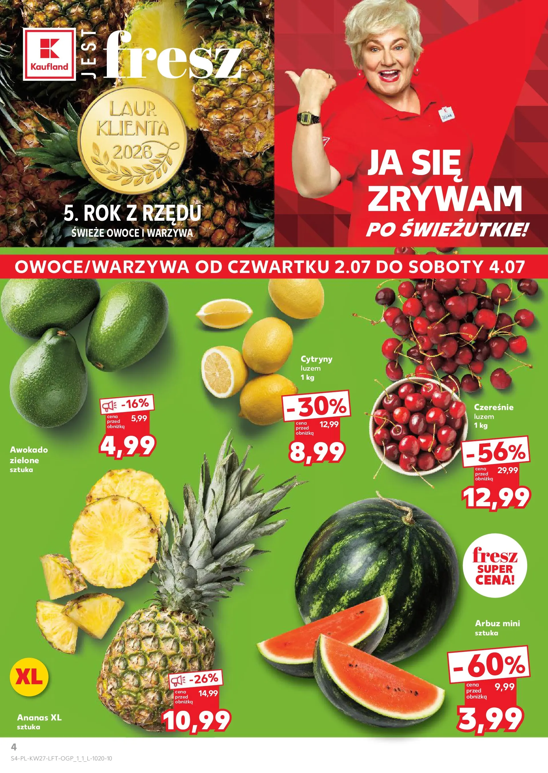 Kaufland gazetka (02.07.2026) - od jutra | Strona: 4 | Produkty: Cytryny, Ananas, Awokado, Warzywa Kaufland gazetka od 02.07.2026 - od jutra PDF | Strona: 4 | Produkty: Cytryny, Ananas, Awokado, Warzywa