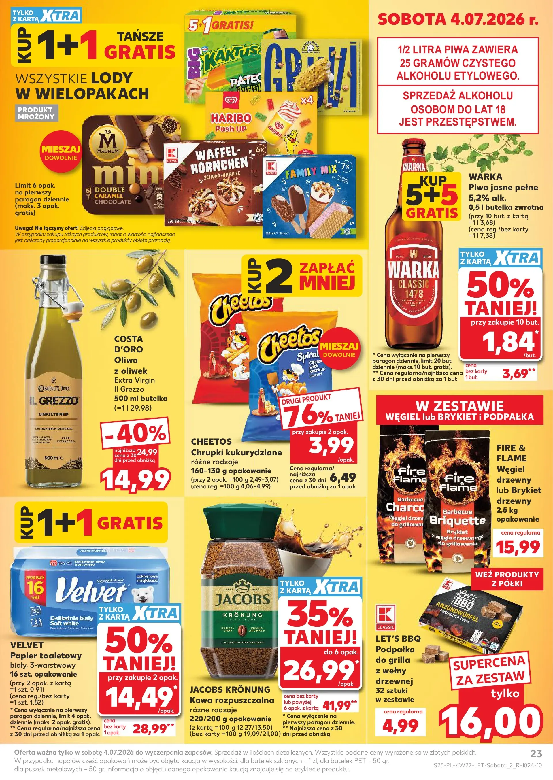 Kaufland gazetka (02.07.2026) - od jutra | Strona: 23 | Produkty: Karta, Ketchup, Kawa rozpuszczalna, Piwo Kaufland gazetka od 02.07.2026 - od jutra PDF | Strona: 23 | Produkty: Karta, Ketchup, Kawa rozpuszczalna, Piwo