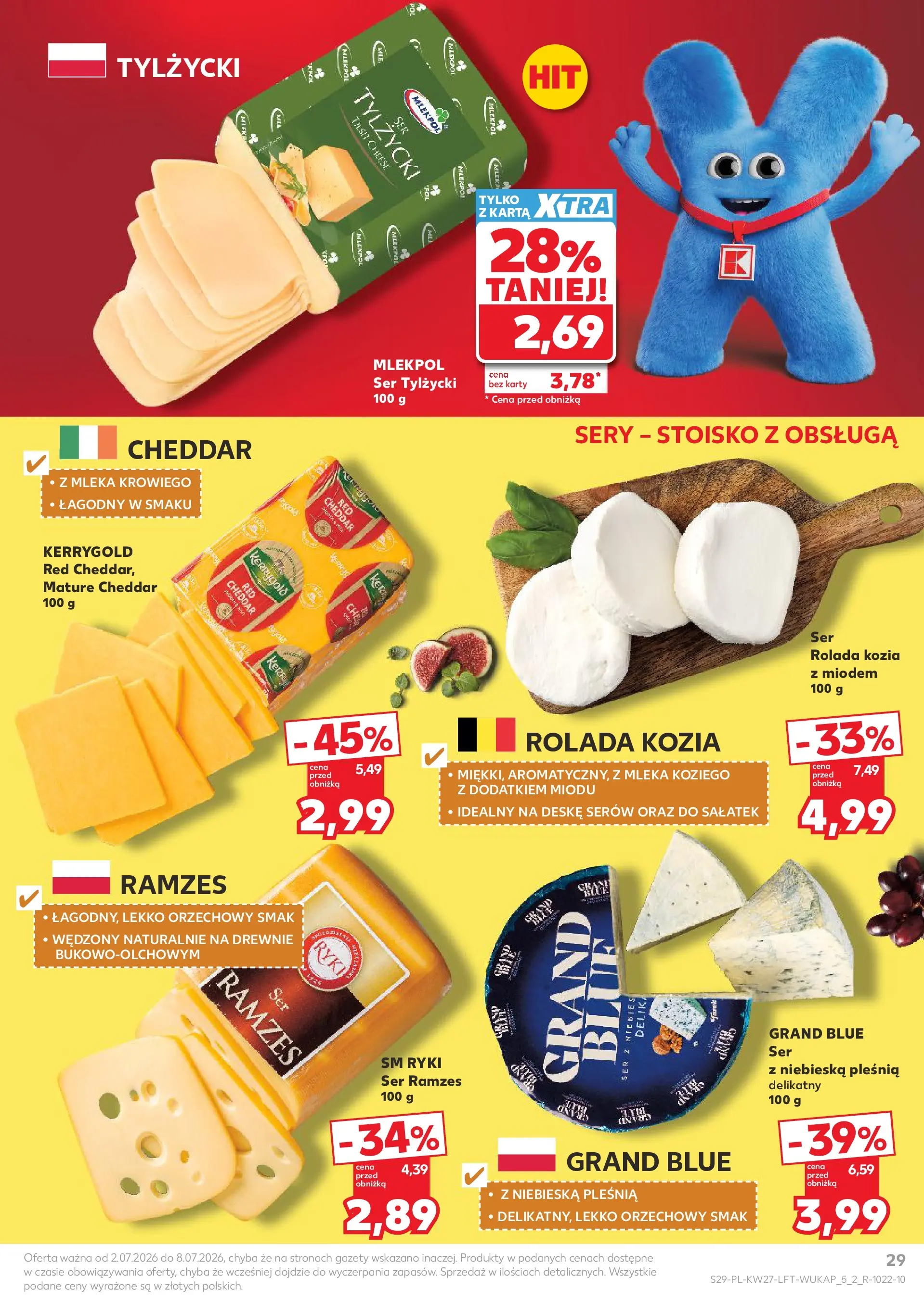 Kaufland gazetka (02.07.2026) - od jutra | Strona: 29 | Produkty: Rolada, Mleka, Sery, Cheddar Kaufland gazetka od 02.07.2026 - od jutra PDF | Strona: 29 | Produkty: Rolada, Mleka, Sery, Cheddar