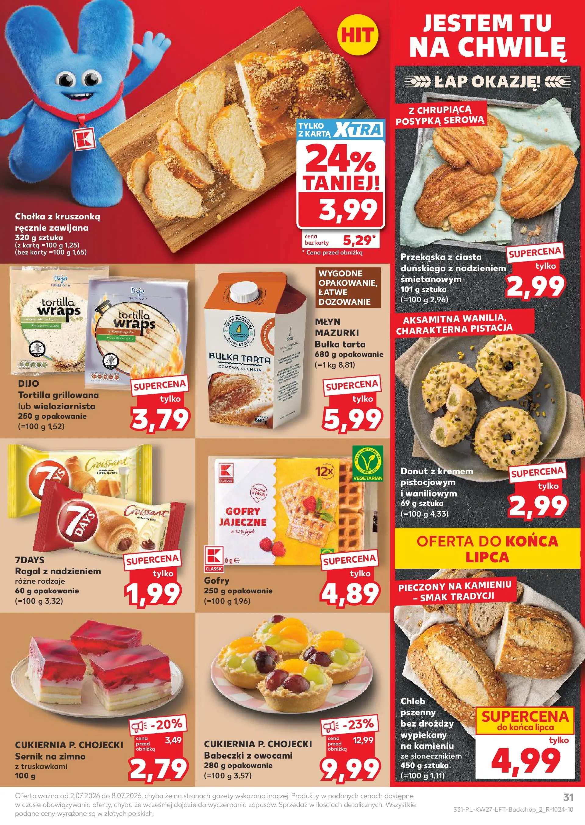 Kaufland gazetka (02.07.2026) - od jutra | Strona: 31 | Produkty: Karta, Tortilla, Bułka, Babeczki Kaufland gazetka od 02.07.2026 - od jutra PDF | Strona: 31 | Produkty: Karta, Tortilla, Bułka, Babeczki