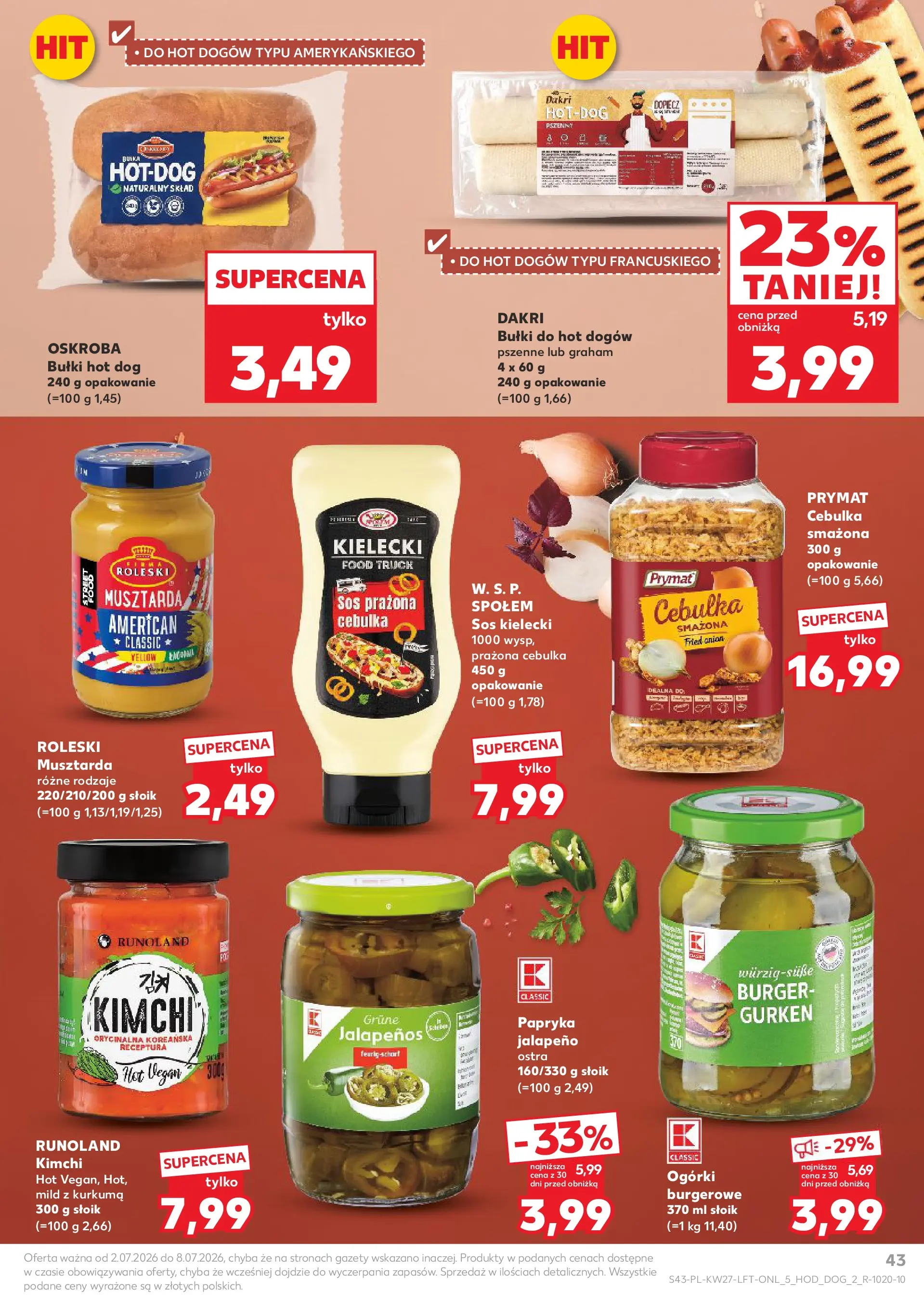 Kaufland gazetka (02.07.2026) - od jutra | Strona: 43 | Produkty: Kurkuma, Papryka, Musztarda, Ogórki Kaufland gazetka od 02.07.2026 - od jutra PDF | Strona: 43 | Produkty: Kurkuma, Papryka, Musztarda, Ogórki