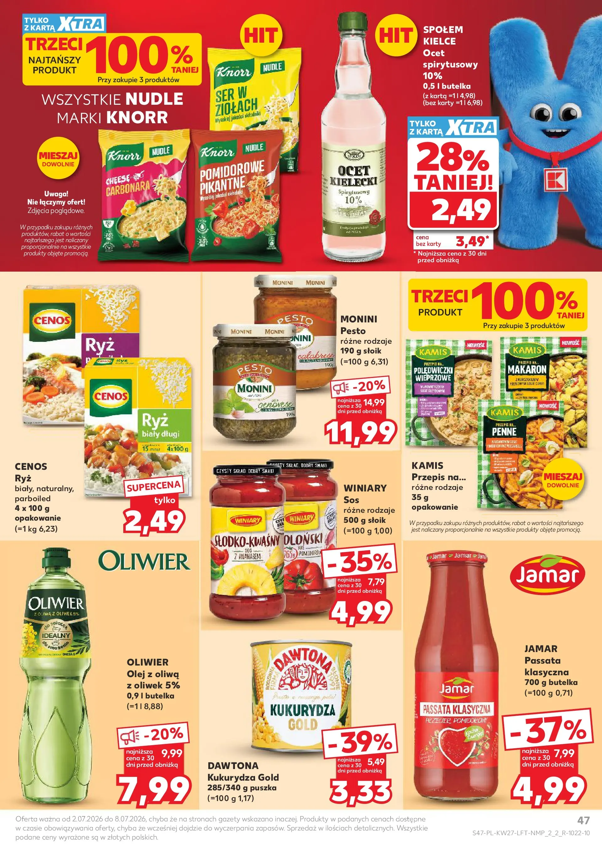 Kaufland gazetka (02.07.2026) - od jutra | Strona: 47 | Produkty: Ocet, Olej, Makaron, Sos Kaufland gazetka od 02.07.2026 - od jutra PDF | Strona: 47 | Produkty: Ocet, Olej, Makaron, Sos