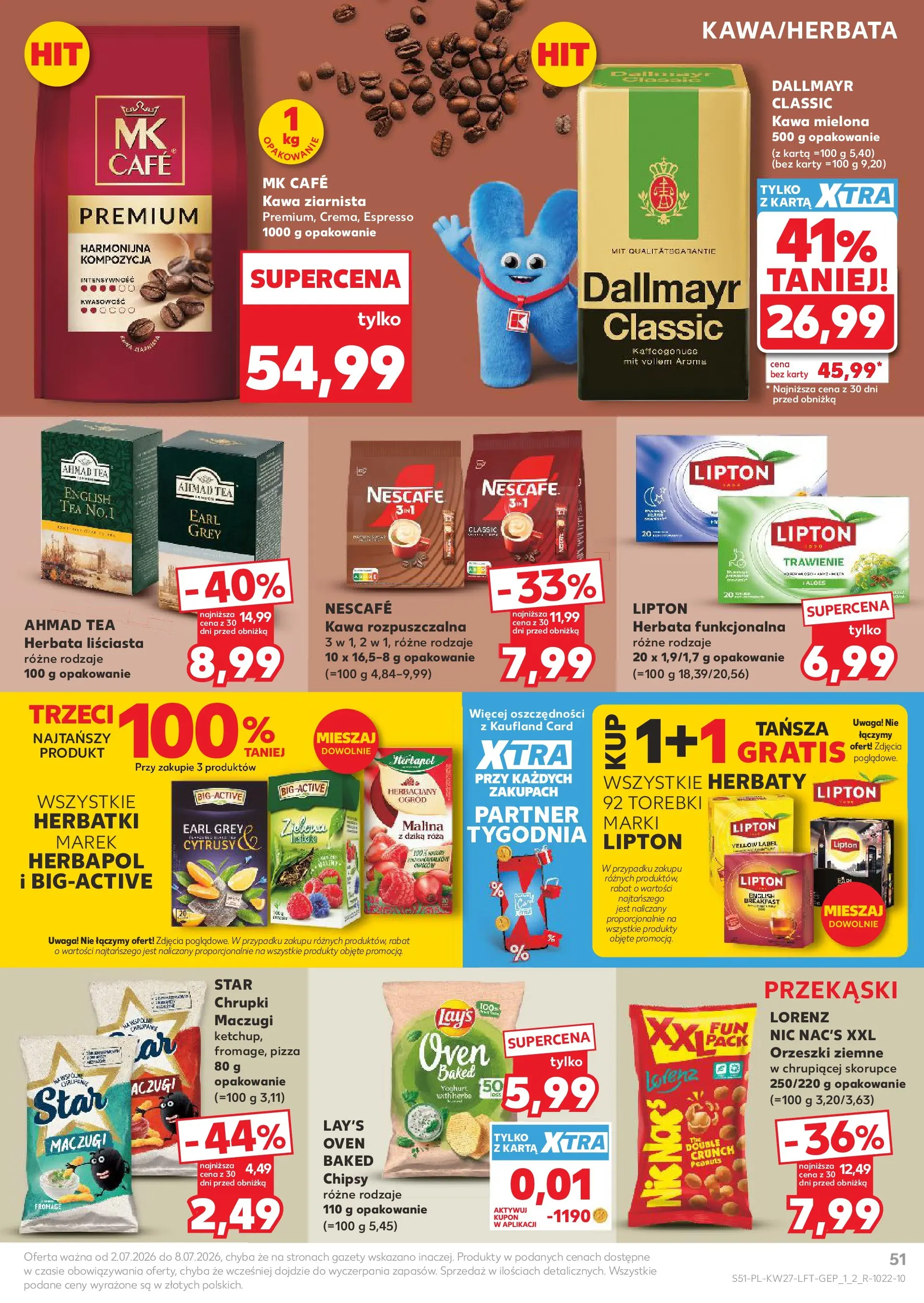 Kaufland gazetka (02.07.2026) - od jutra | Strona: 51 | Produkty: Karta, Herbata liściasta, Kawa, Herbata Kaufland gazetka od 02.07.2026 - od jutra PDF | Strona: 51 | Produkty: Karta, Herbata liściasta, Kawa, Herbata