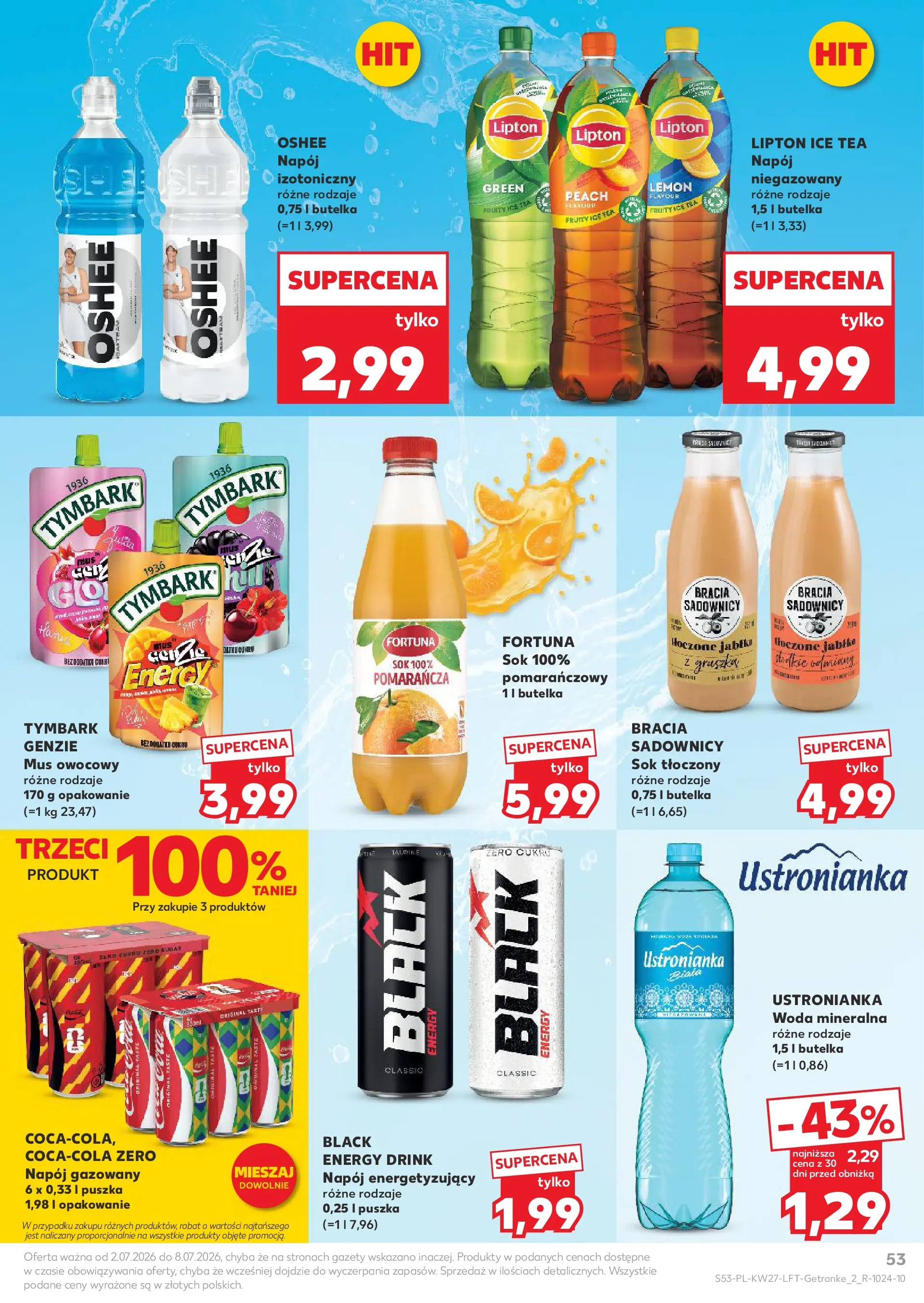 Kaufland gazetka (02.07.2026) - od jutra | Strona: 53 | Produkty: Ice Tea, Sok, Woda Kaufland gazetka od 02.07.2026 - od jutra PDF | Strona: 53 | Produkty: Ice Tea, Sok, Woda
