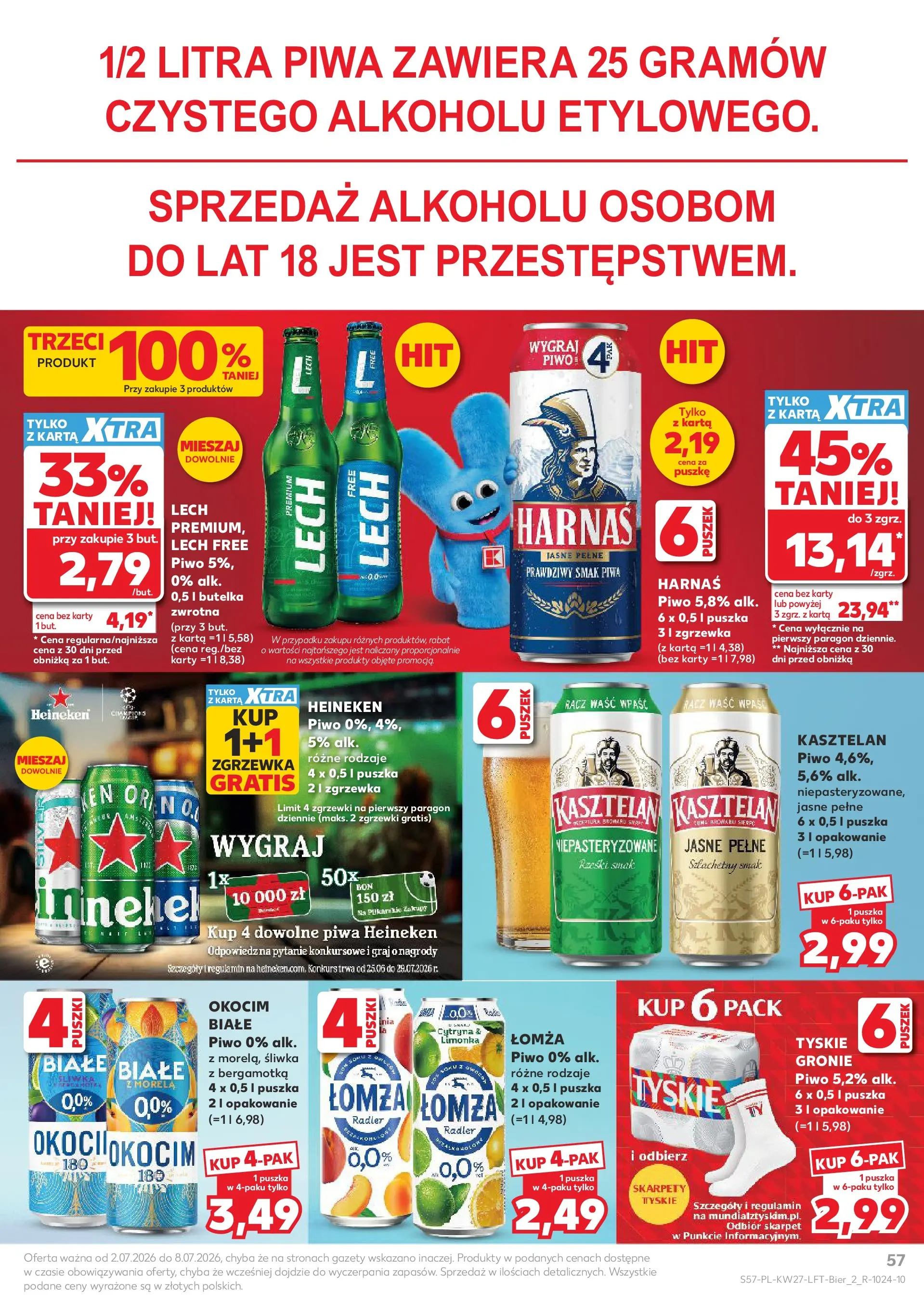 Kaufland gazetka (02.07.2026) - od jutra | Strona: 57 | Produkty: Karta, Skarpety, Harnaś, Piwo Kaufland gazetka od 02.07.2026 - od jutra PDF | Strona: 57 | Produkty: Karta, Skarpety, Harnaś, Piwo