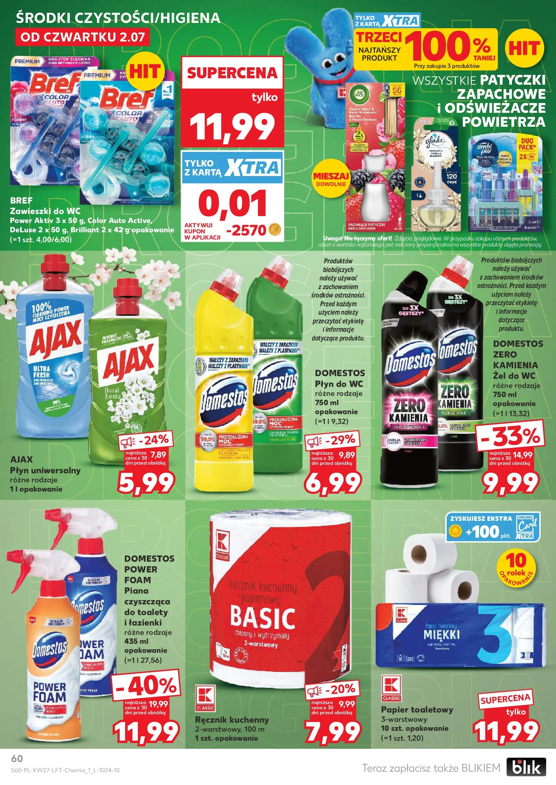 Kaufland gazetka (02.07.2026) - od jutra | Strona: 60 | Produkty: Papier toaletowy, Cleaner, Odświeżacze powietrza, Domestos Kaufland gazetka od 02.07.2026 - od jutra PDF | Strona: 60 | Produkty: Papier toaletowy, Cleaner, Odświeżacze powietrza, Domestos