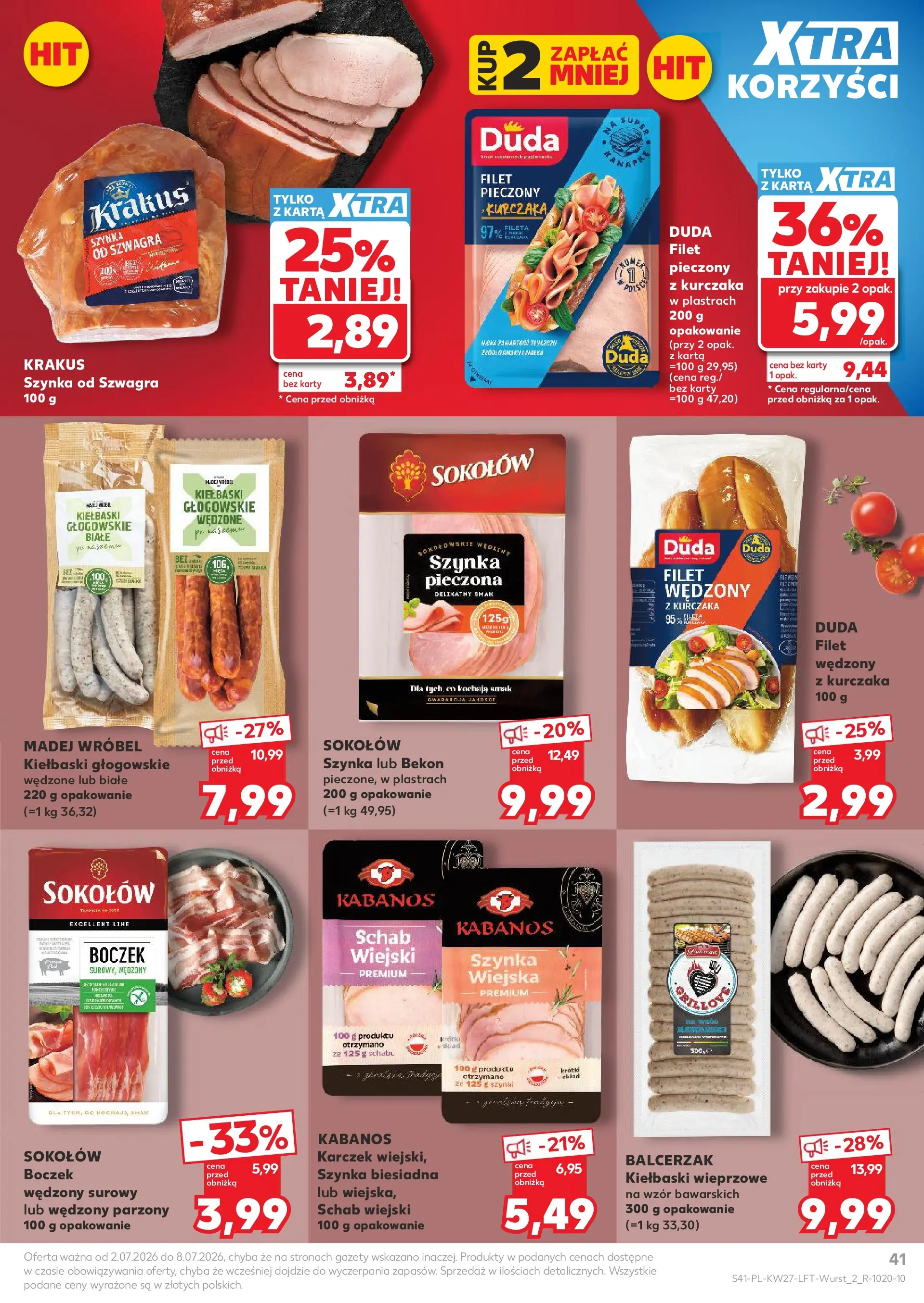 Kaufland gazetka (02.07.2026) - od jutra | Strona: 41 | Produkty: Karta, Bekon, Szynka, Boczek wędzony Kaufland gazetka od 02.07.2026 - od jutra PDF | Strona: 41 | Produkty: Karta, Bekon, Szynka, Boczek wędzony