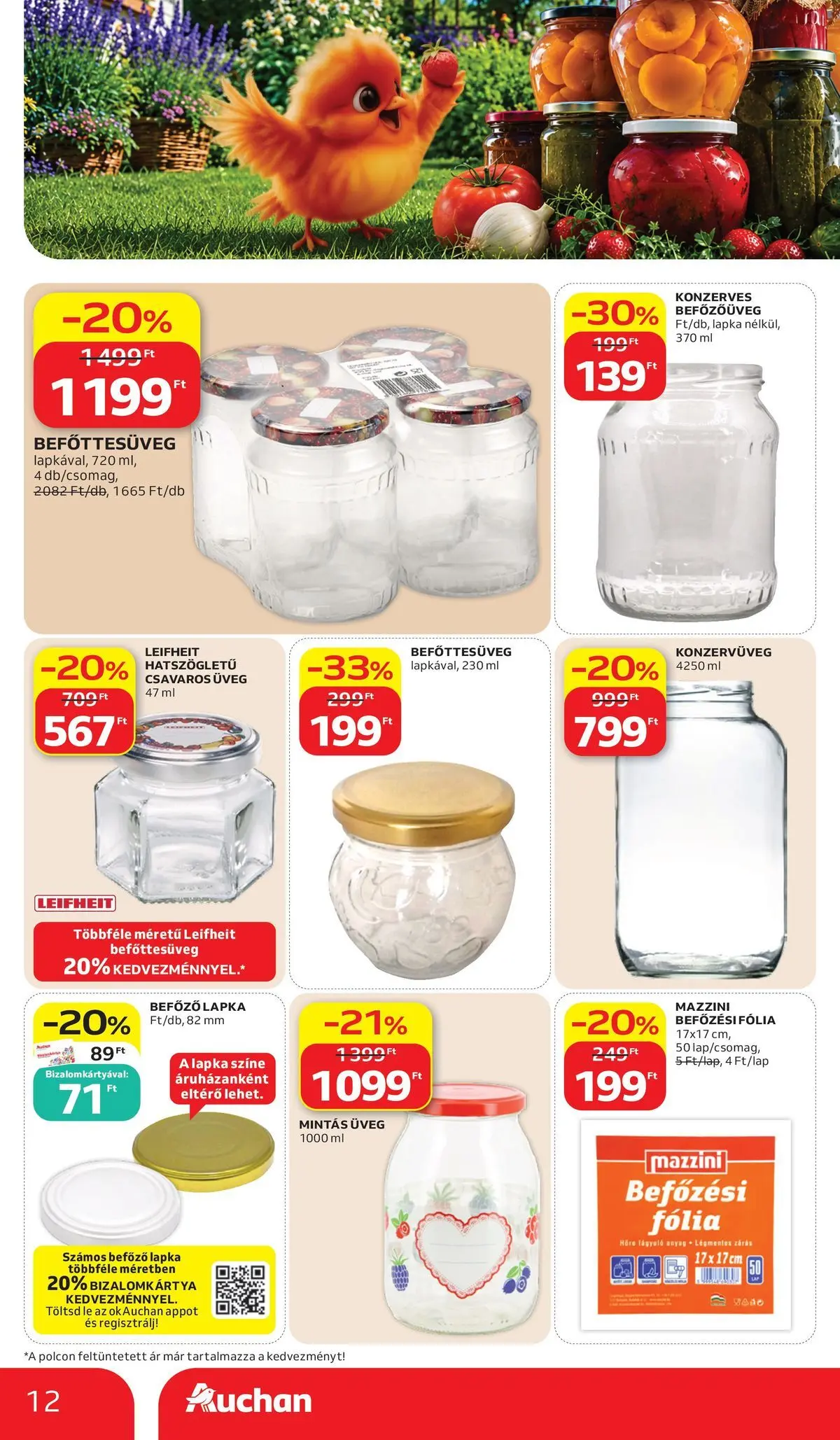Auchan akciós újság Budapest - 2026.07.02. -tól/töl > akció, lapozható szórólap 🛍️ | Oldal: 12 | Termékek: Befőttesüveg