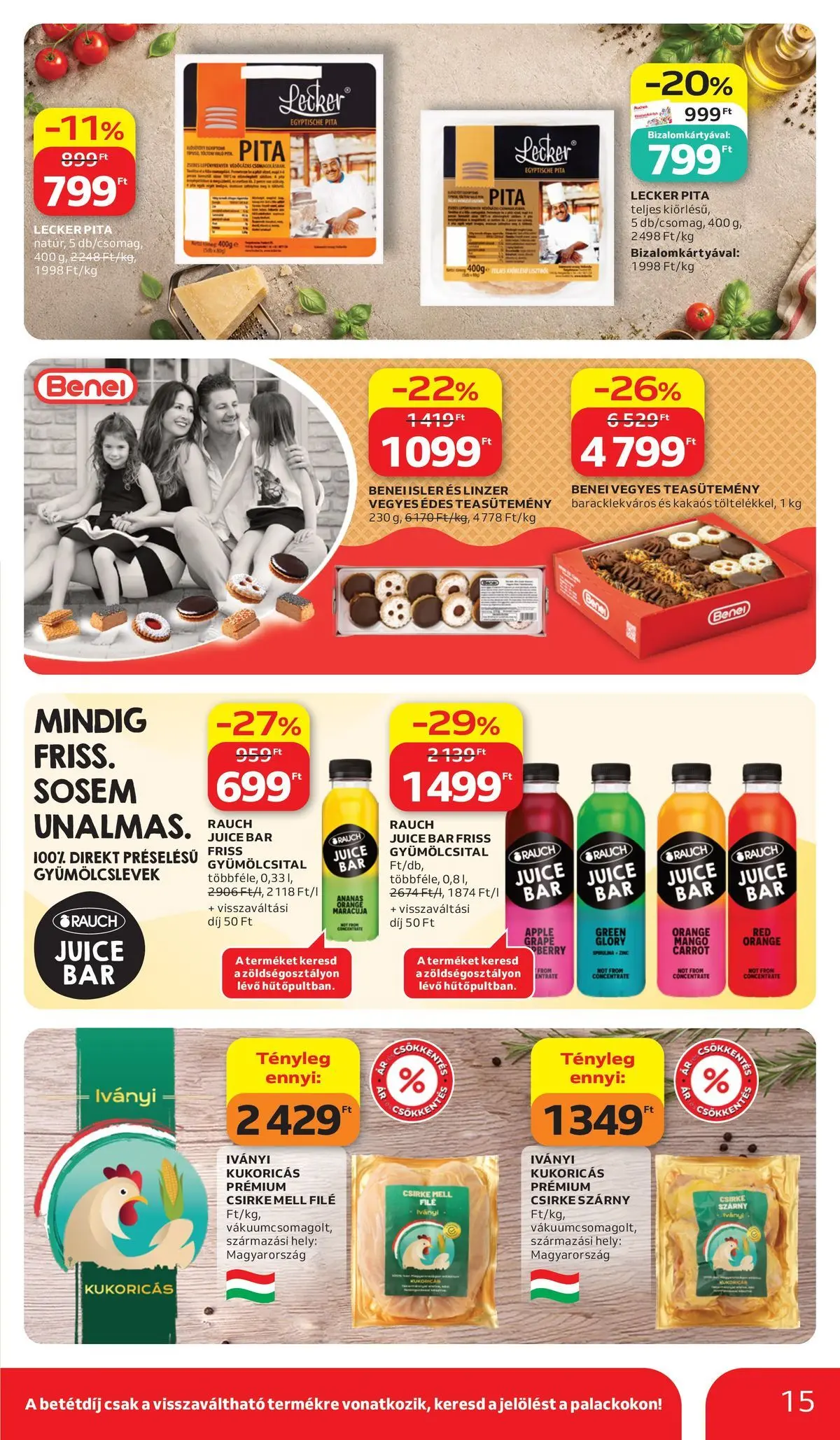Auchan akciós újság Budapest - 2026.07.02. -tól/töl > akció, lapozható szórólap 🛍️ | Oldal: 15 | Termékek: Pita, Margarin, Teasütemény, Linzer