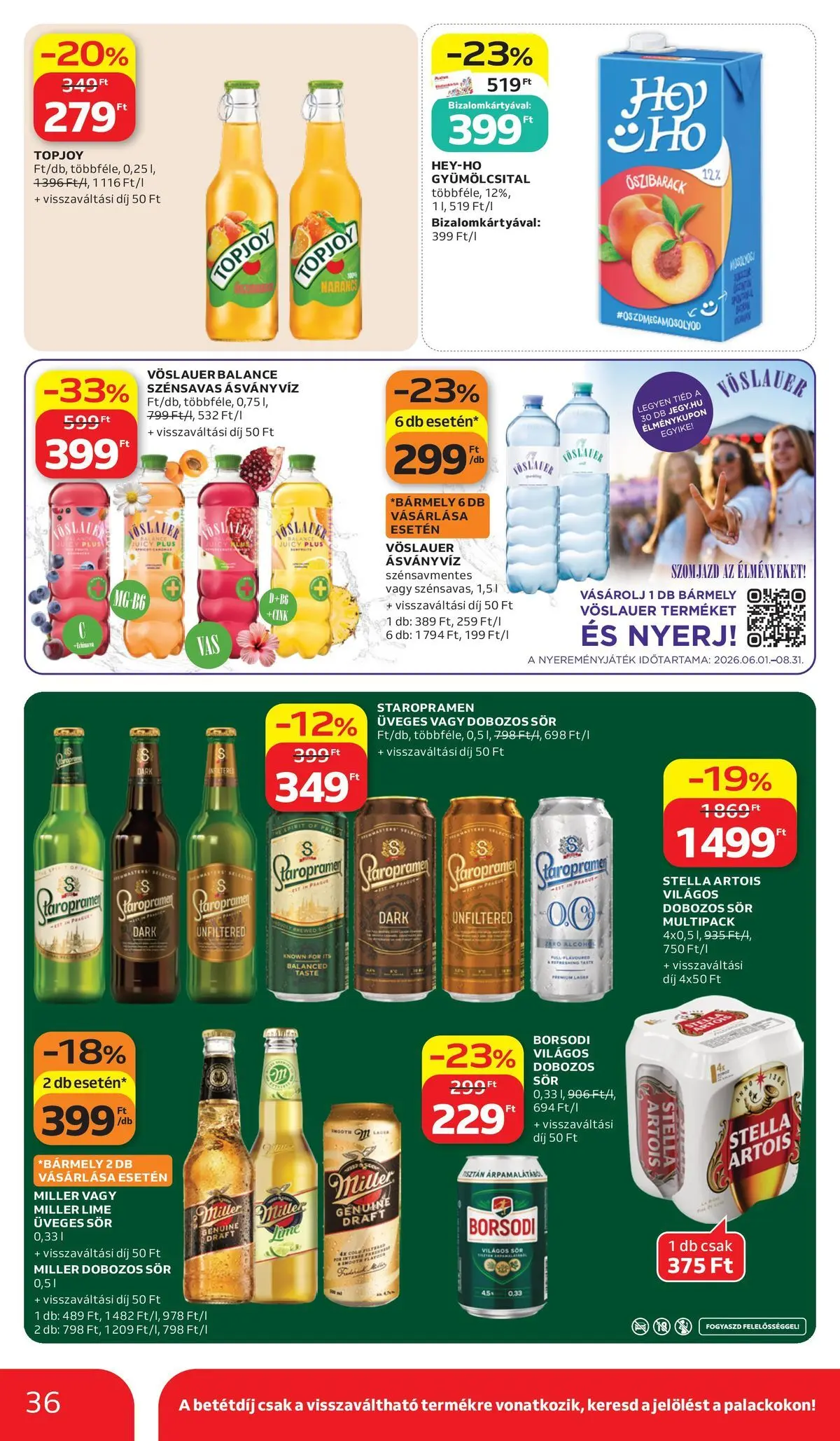 Auchan akciós újság Budapest - 2026.07.02. -tól/töl > akció, lapozható szórólap 🛍️ | Oldal: 36 | Termékek: Gyümölcsital, Stella artois, Dobozos sör, Sör