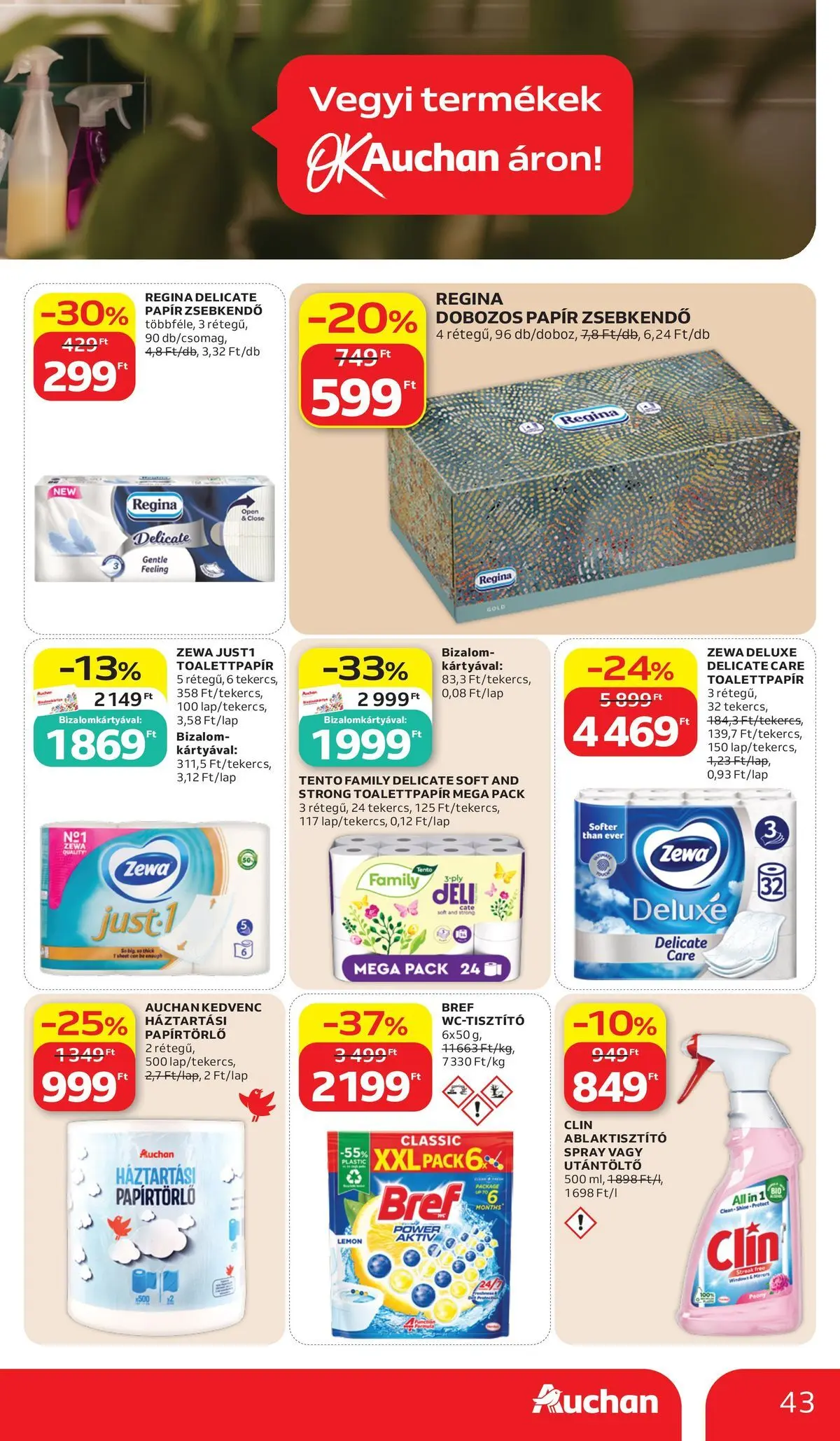 Auchan akciós újság Budapest - 2026.07.02. -tól/töl > akció, lapozható szórólap 🛍️ | Oldal: 43 | Termékek: Papírtörlő