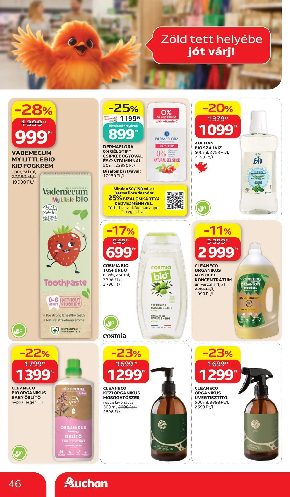 Auchan akciós újság Budapest - 2026.07.02. -tól/töl > akció, lapozható szórólap 🛍️ | Oldal: 46 | Termékek: Öblítő, Stift, Tusfürdő, Dezodor