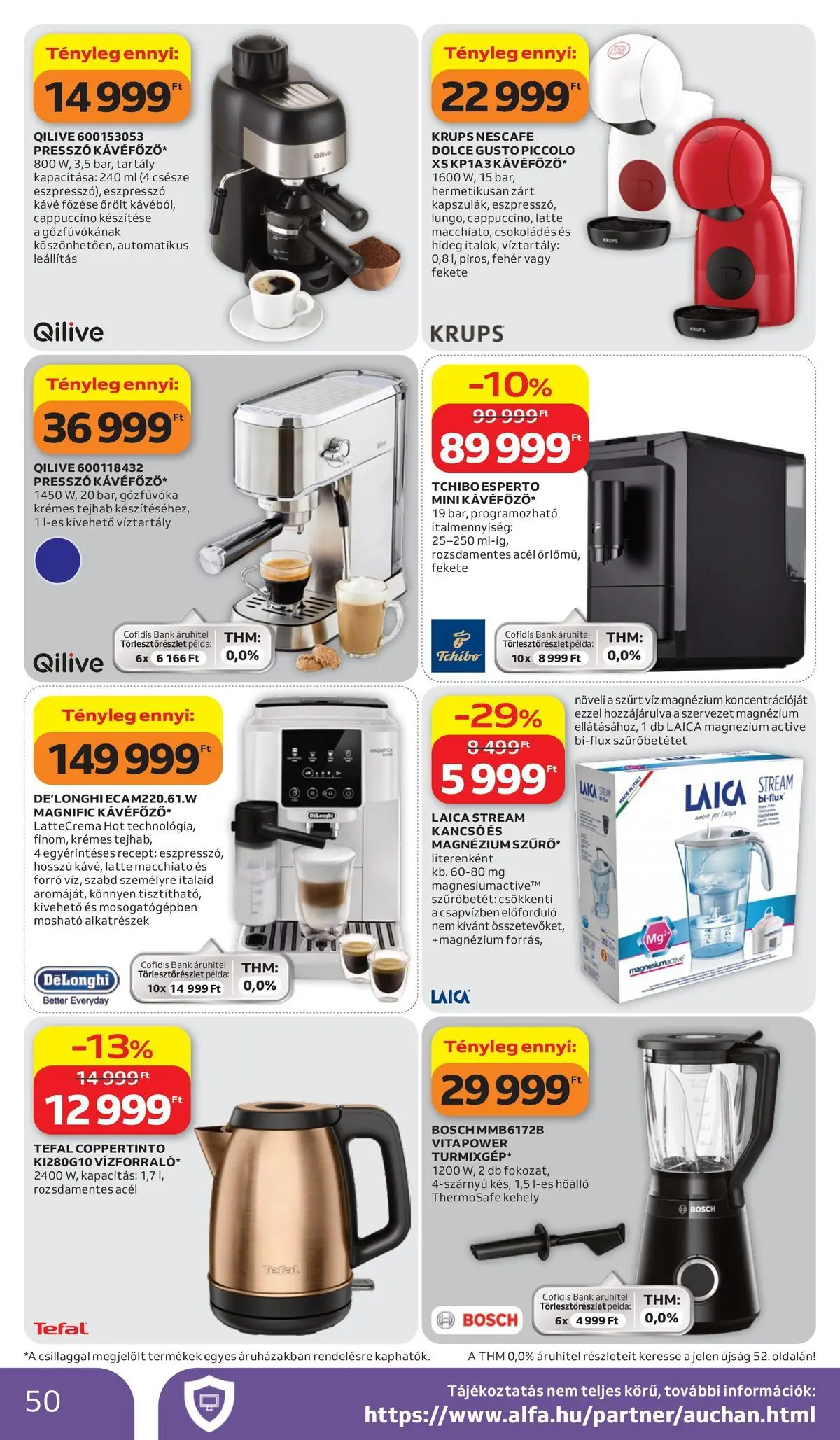 Auchan akciós újság Budapest - 2026.07.02. -tól/töl > akció, lapozható szórólap 🛍️ | Oldal: 50 | Termékek: Dolce Gusto, Cappuccino, Tefal, Kávé