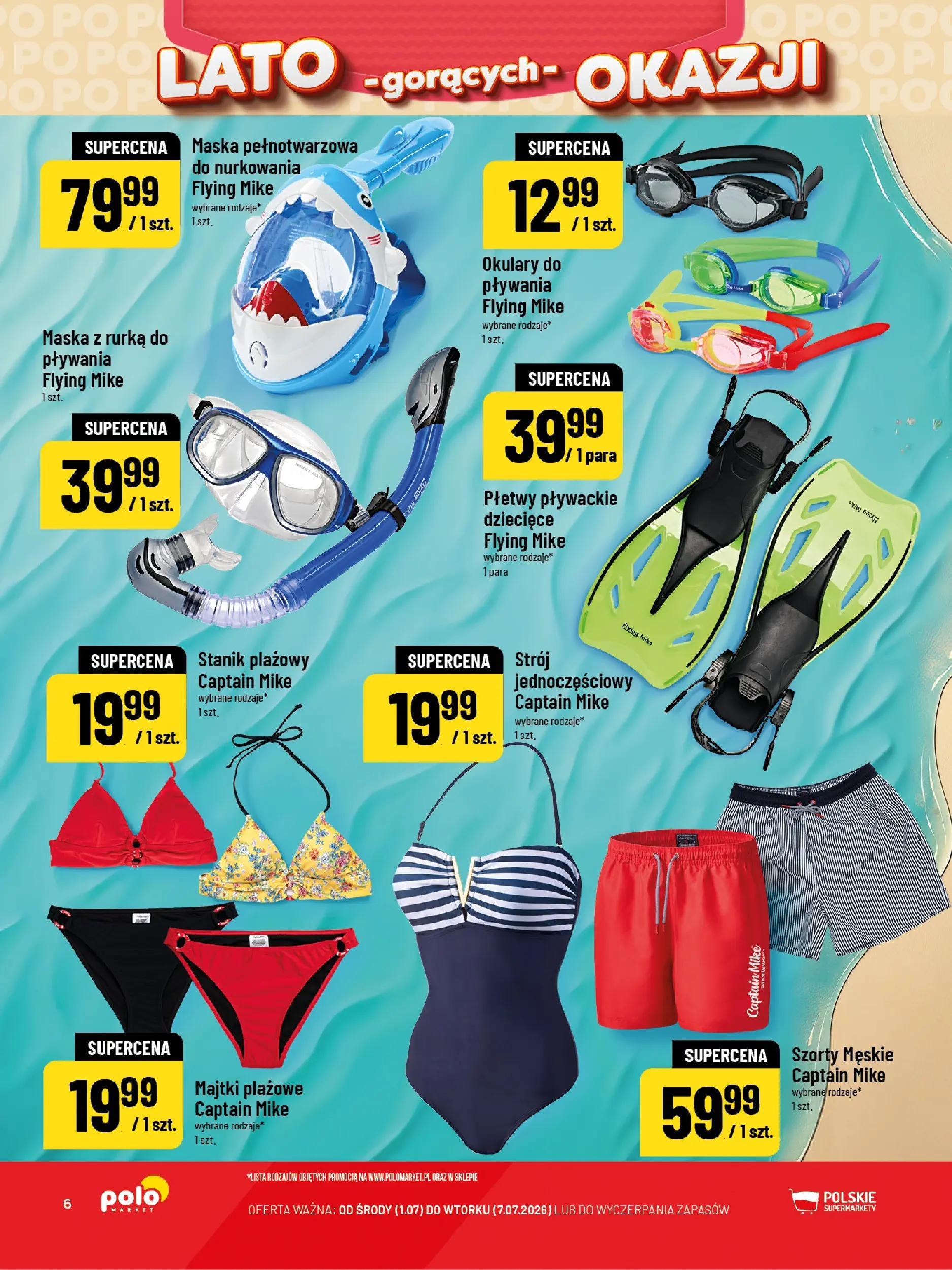 Nowa POLOmarket gazetka od jutra 01.07.2026 | Strona: 6 | Produkty: Majtki, Okulary, Stanik, Maska