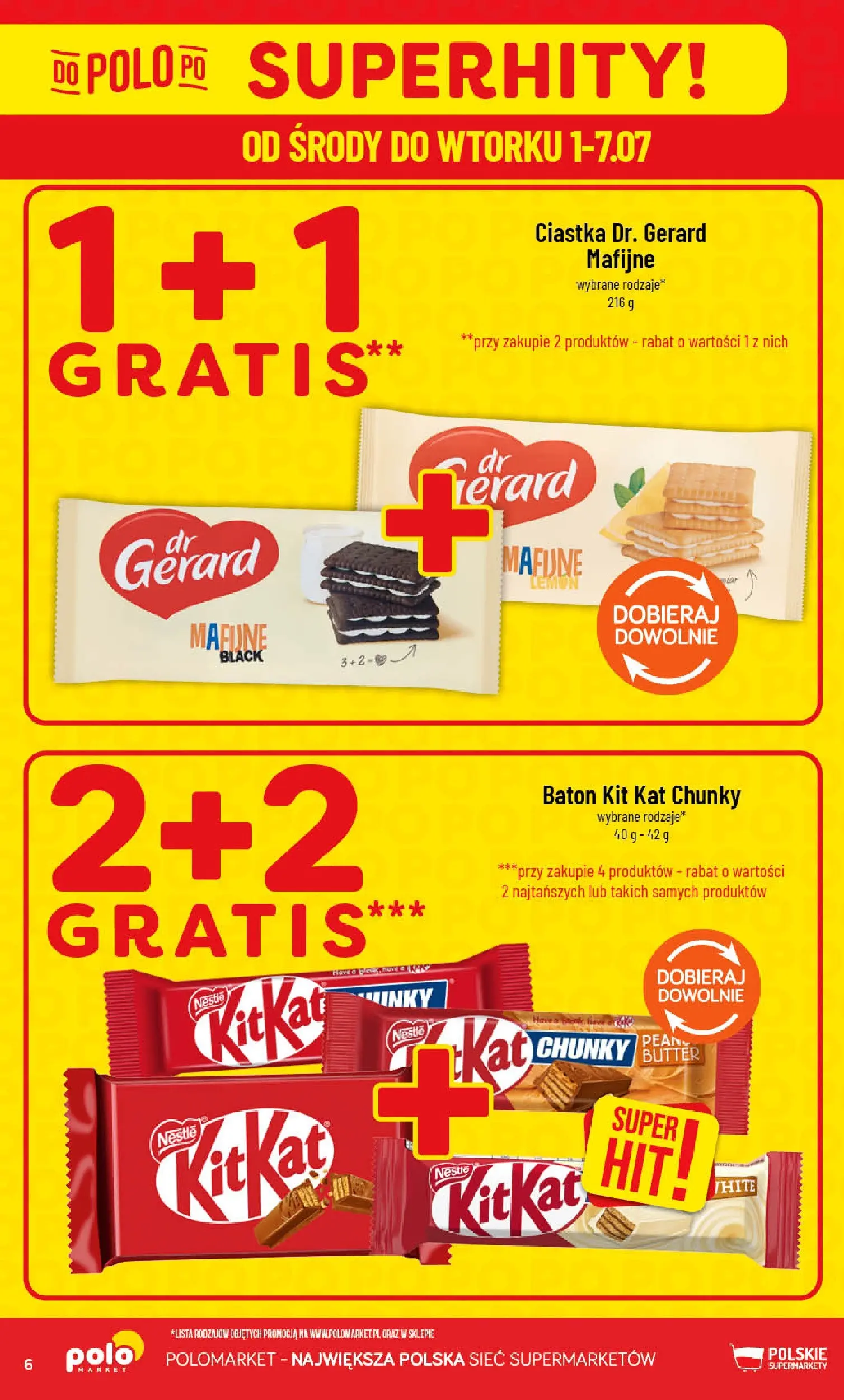 Nowa POLOmarket gazetka od jutra 01.07.2026 | Strona: 6 | Produkty: Baton, Ciastka
