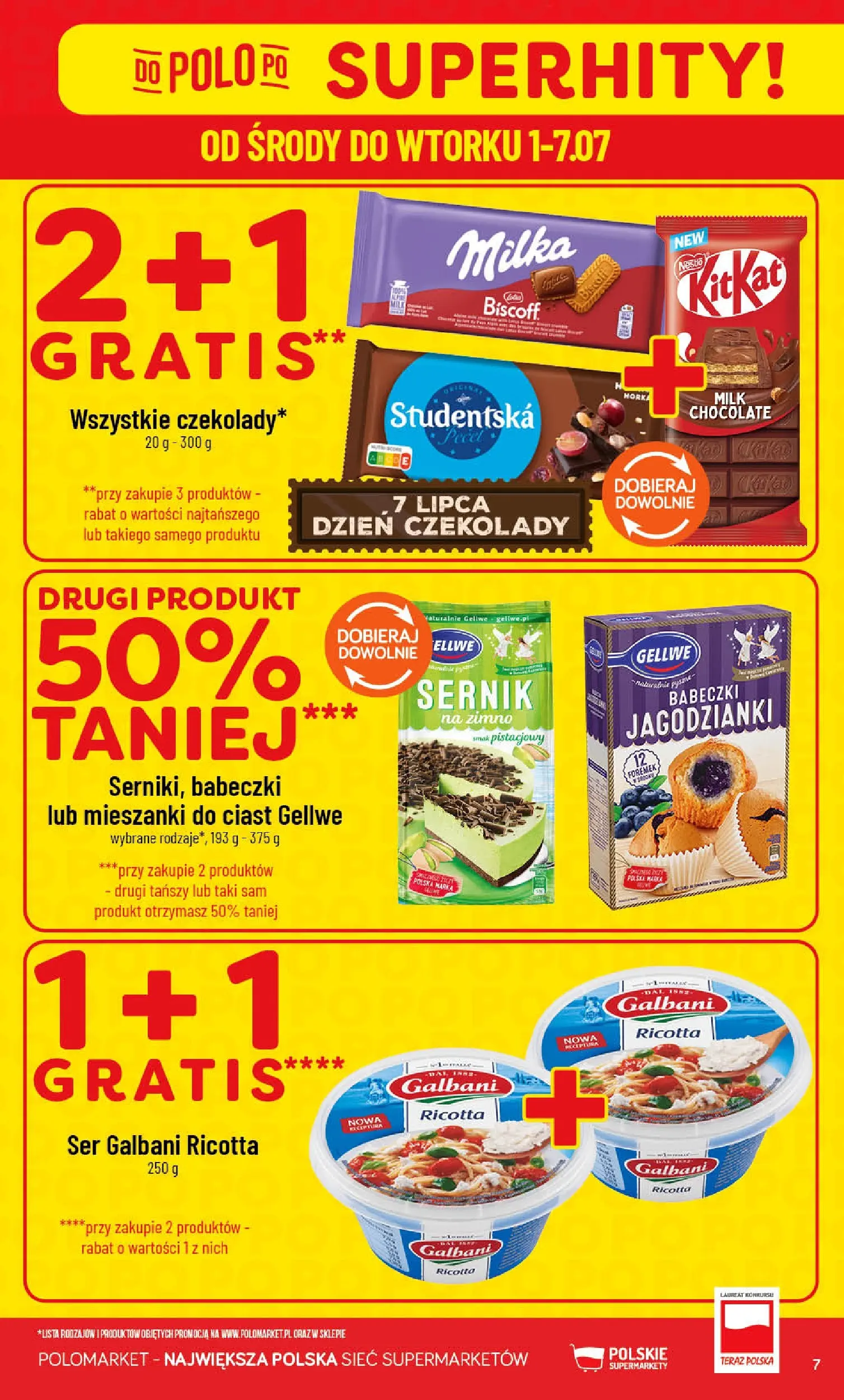 Nowa POLOmarket gazetka od jutra 01.07.2026 | Strona: 7 | Produkty: Mak, Milka, Ser, Ricotta
