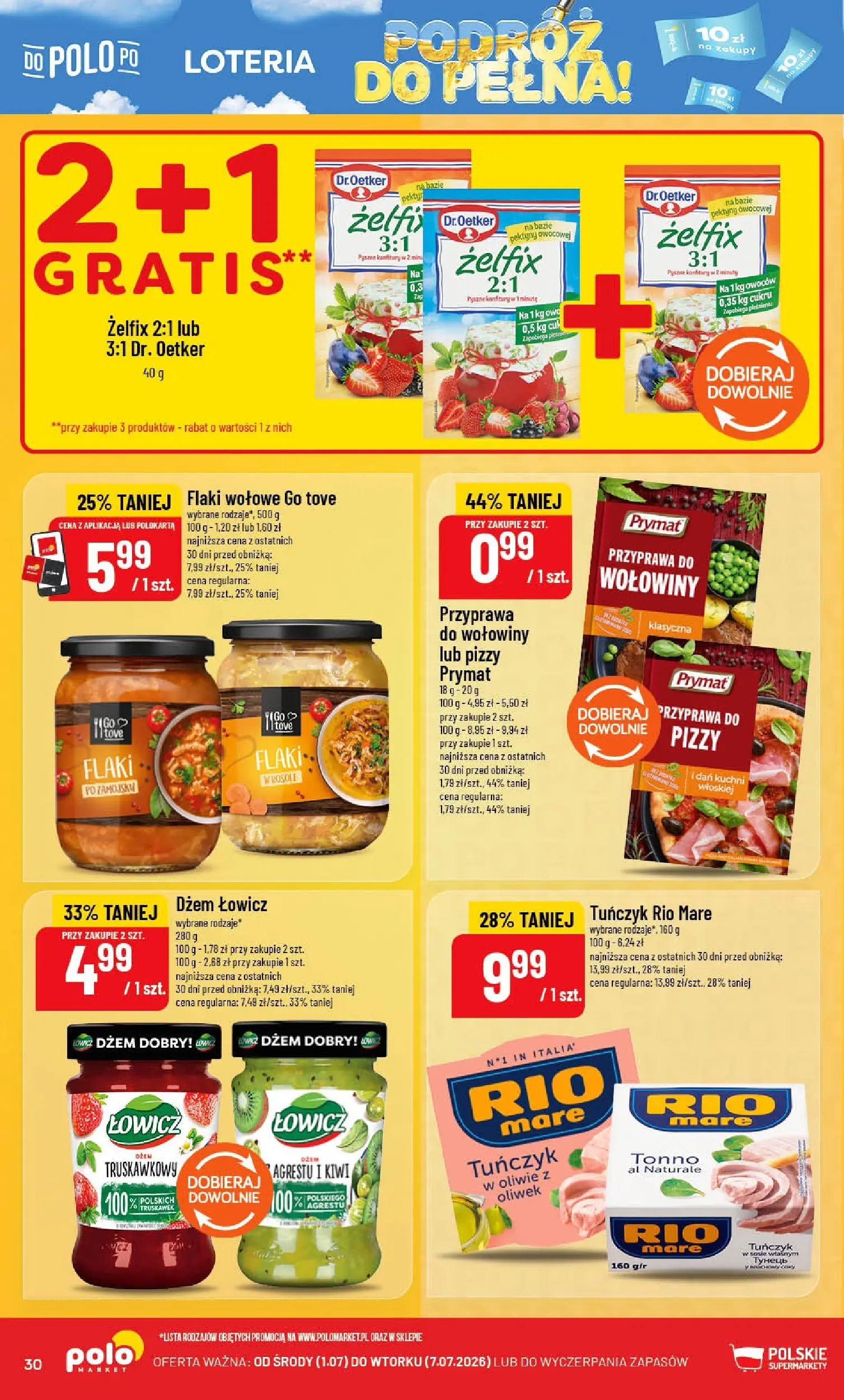 Nowa POLOmarket gazetka od jutra 01.07.2026 | Strona: 30 | Produkty: Tuńczyk, Flaki, Flaki wołowe, Kiwi
