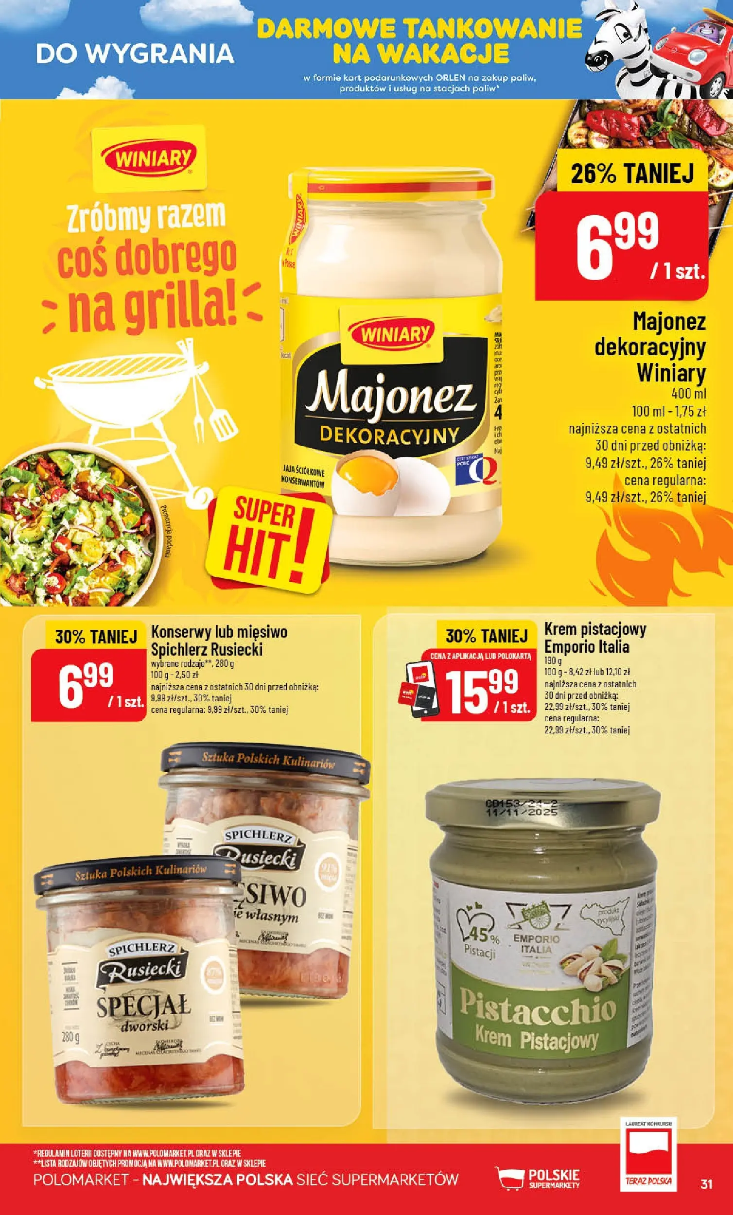 Nowa POLOmarket gazetka od jutra 01.07.2026 | Strona: 31 | Produkty: Majonez winiary, Krem, Majonez, Jaja