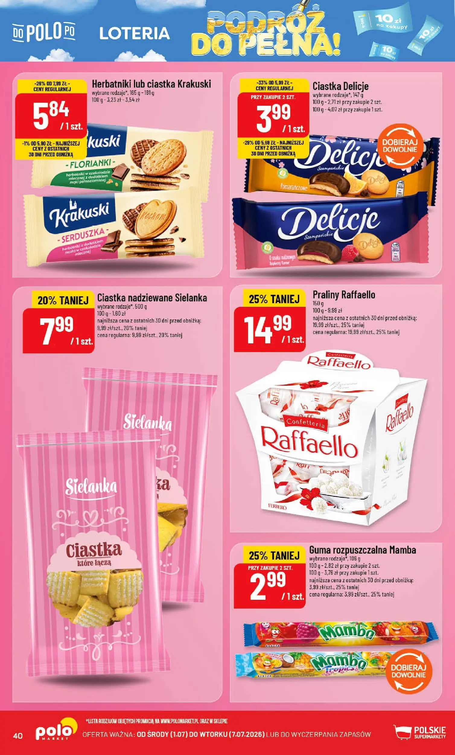Nowa POLOmarket gazetka od jutra 01.07.2026 | Strona: 40 | Produkty: Praliny, Herbatniki, Masło, Ciastka