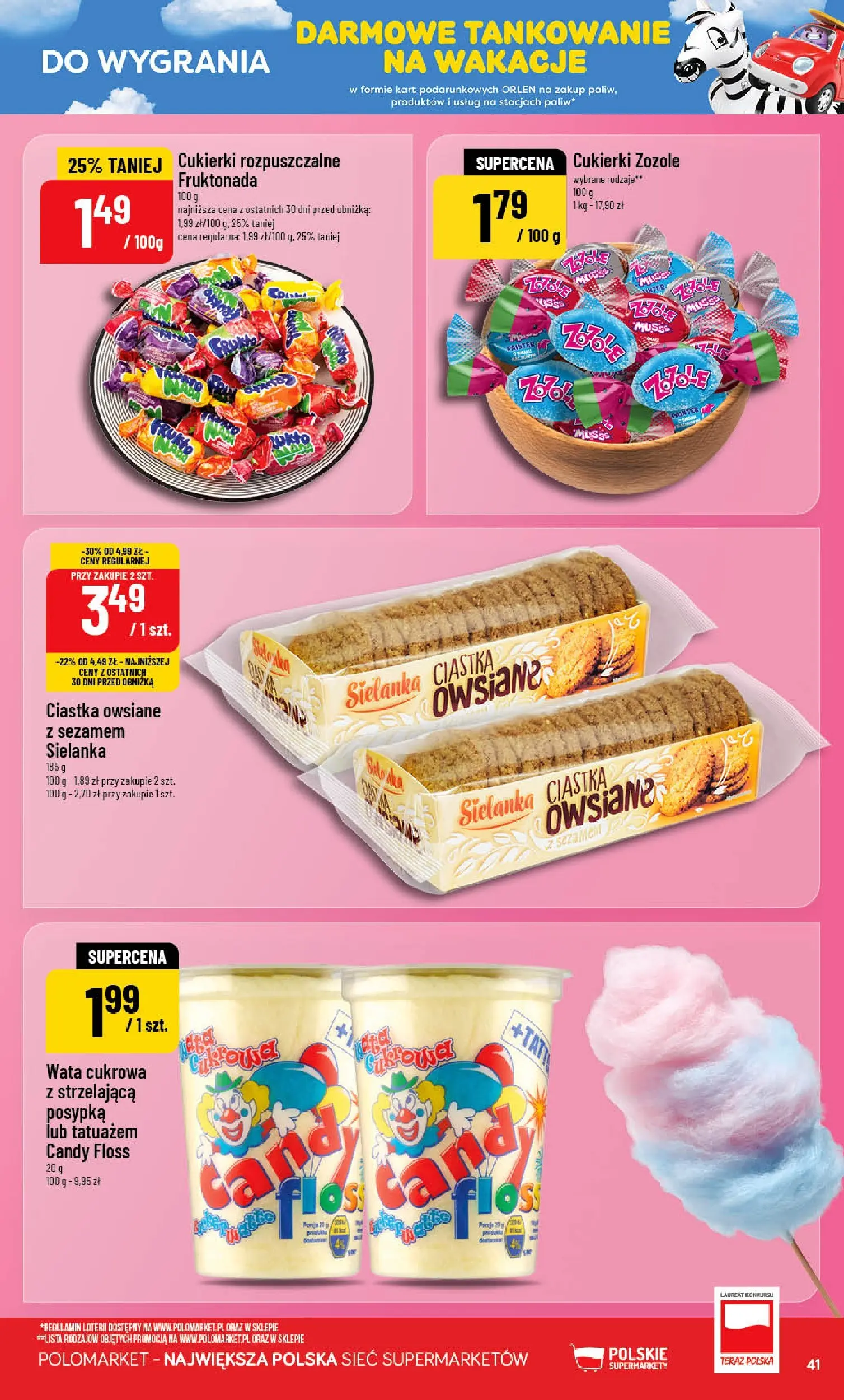 Nowa POLOmarket gazetka od jutra 01.07.2026 | Strona: 41 | Produkty: Cukierki zozole, Cukierki, Ciastka, Ciastka owsiane
