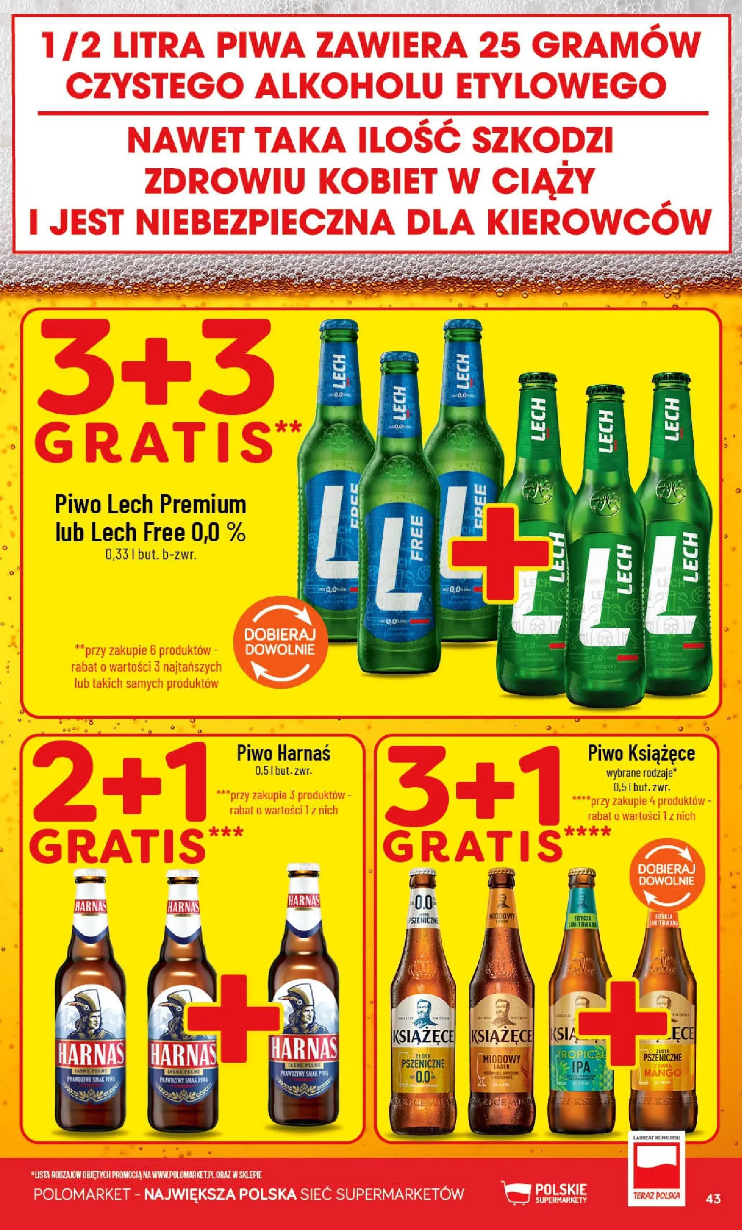 Nowa POLOmarket gazetka od jutra 01.07.2026 | Strona: 43 | Produkty: Mango, Harnaś, Piwo