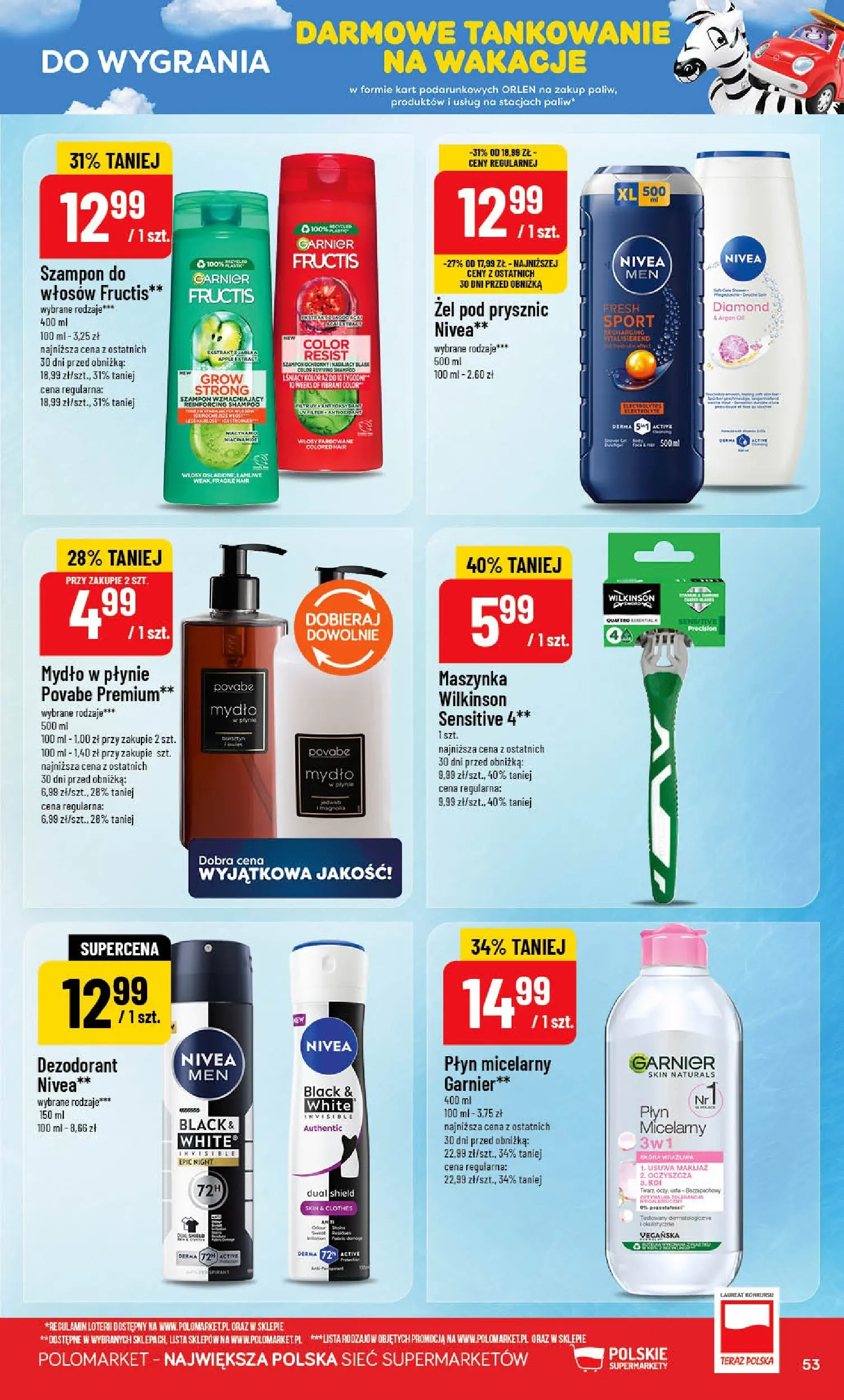 Nowa POLOmarket gazetka od jutra 01.07.2026 | Strona: 53 | Produkty: Prysznic, Makijaż, Szampon, Mydło