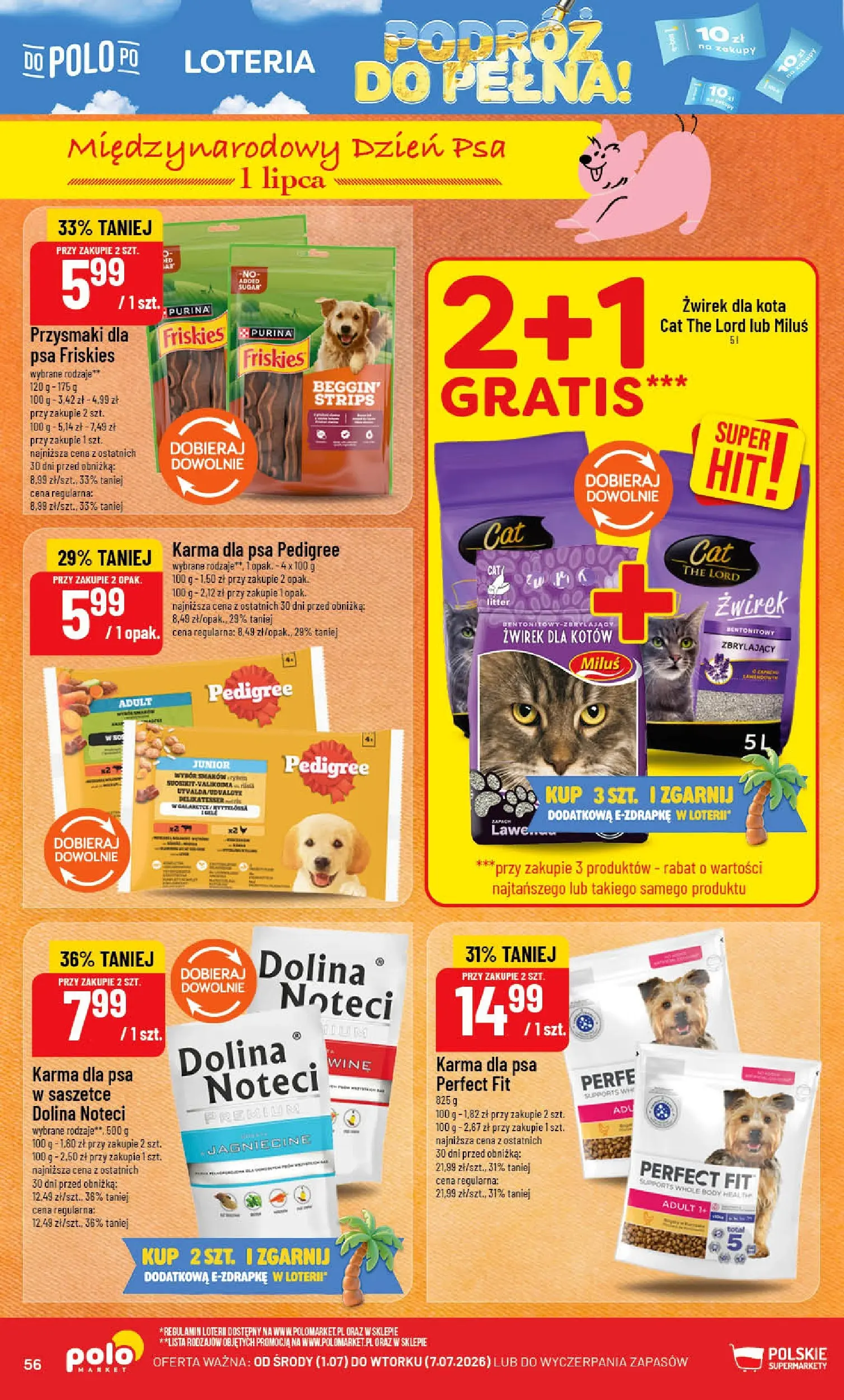 Nowa POLOmarket gazetka od jutra 01.07.2026 | Strona: 56 | Produkty: Pedigree, Karma dla psa pedigree, Karma dla psa, Body