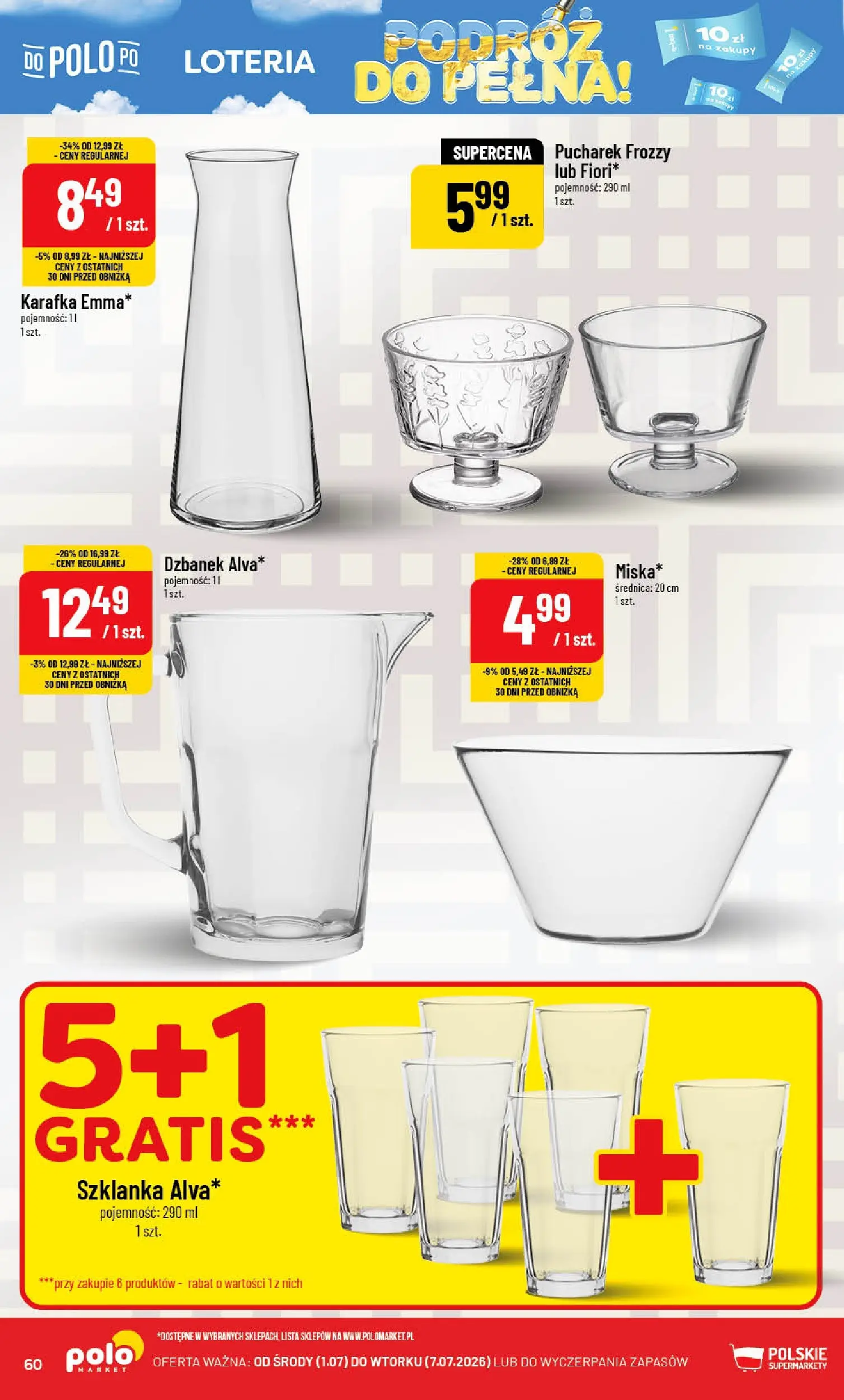 Nowa POLOmarket gazetka od jutra 01.07.2026 | Strona: 60 | Produkty: Szklanka, Dzbanek
