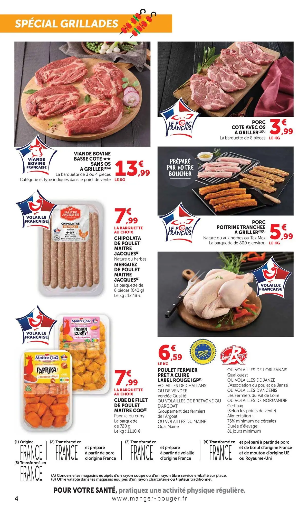 Offres - Catalogue SUPER U 【Juillet】 | Page: 4 | Produits: Paprika, Volaille, Merguez, Porc