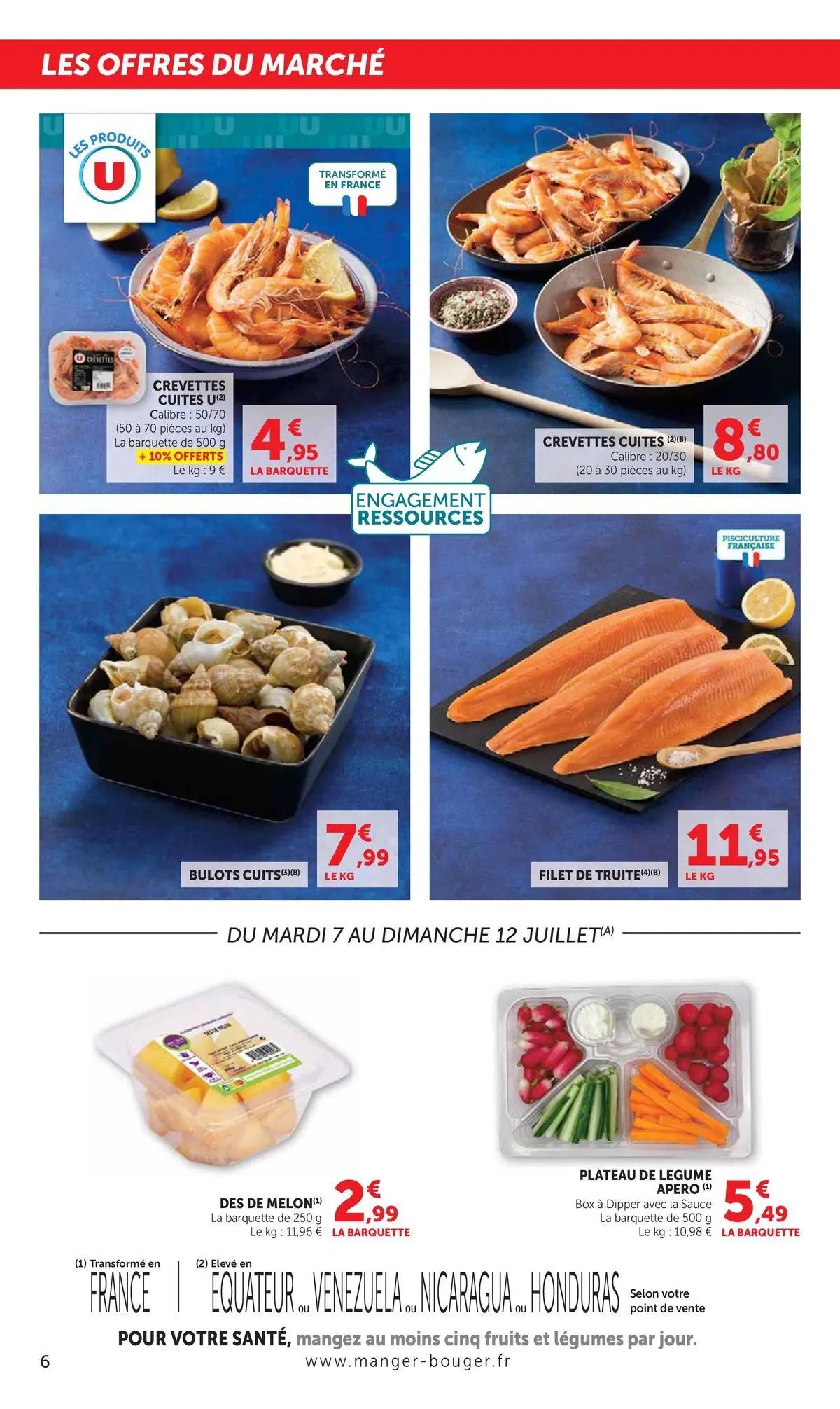 Offres - Catalogue SUPER U 【Juillet】 | Page: 6 | Produits: Plateau, Crevettes