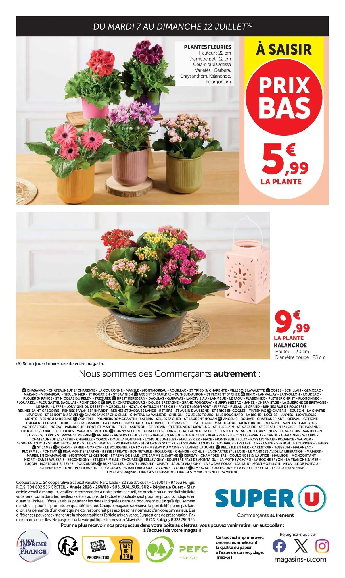 Offres - Catalogue SUPER U 【Juillet】 | Page: 10 | Produits: Plantes, Champagne, Jumelles