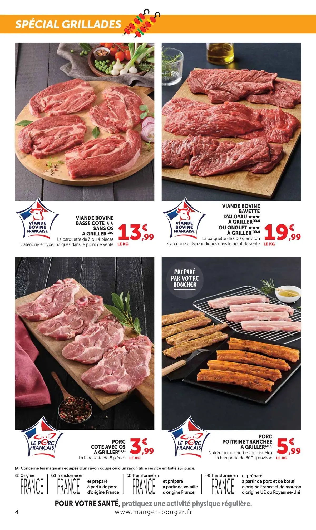 Offres - Catalogue HYPER U 【Juillet】 | Page: 4 | Produits: Volaille, Viande, Bavette, Viande bovine