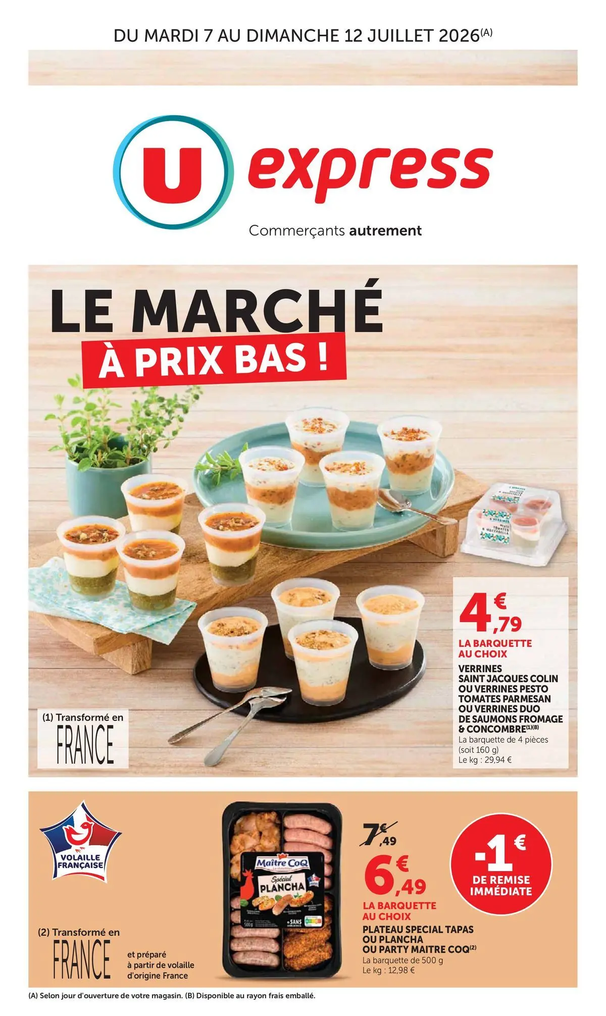 Offres - Catalogue U EXPRESS 【Juillet】 | Page: 1 | Produits: Volaille, Parmesan, Pesto, Tomates