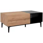 M&ouml;belix Couchtisch mit Schublade und Fach Nola, Eichefarben/Schwarz