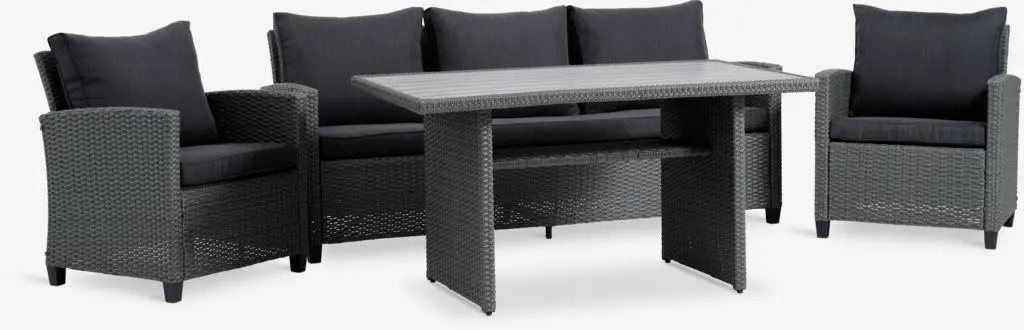 JYSK Комплект мебели THISE 5 места сиво