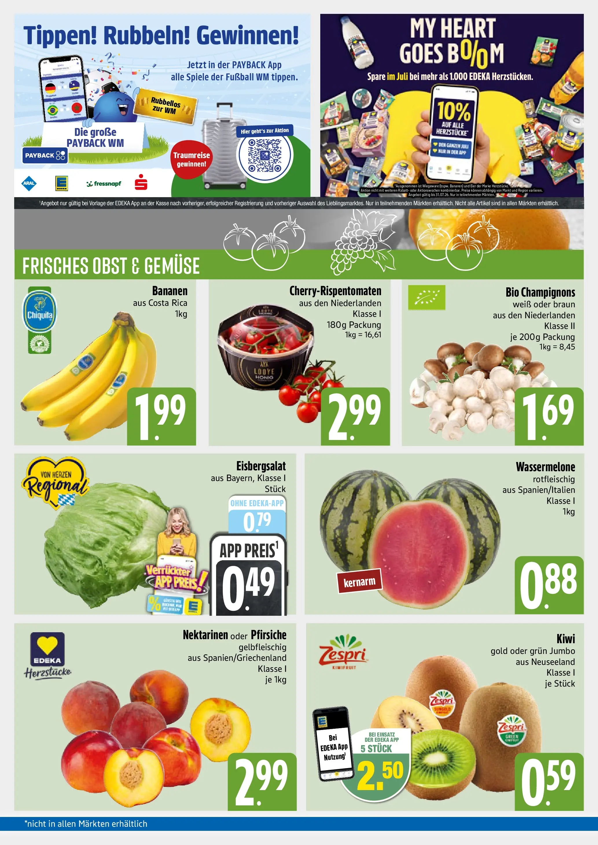 Angebote - E xpress: Wochenangebote (ab 05.07.2026) zum Blättern | Seite: 3 | Produkte: Eisbergsalat, Champignons, Gemüse, Obst