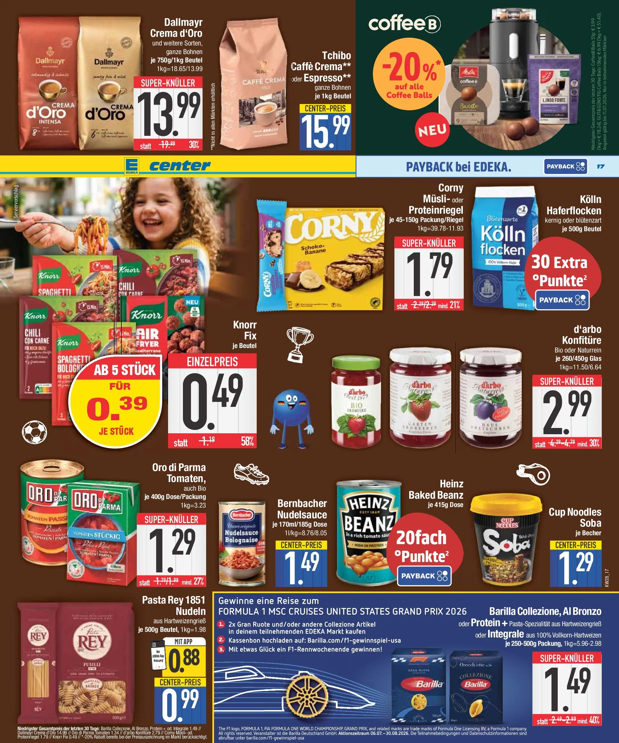 E center Prospekt München (ab 06.07.2026) zum Blättern | Seite: 17 | Produkte: Musli, Kolln, Knorr, Chili