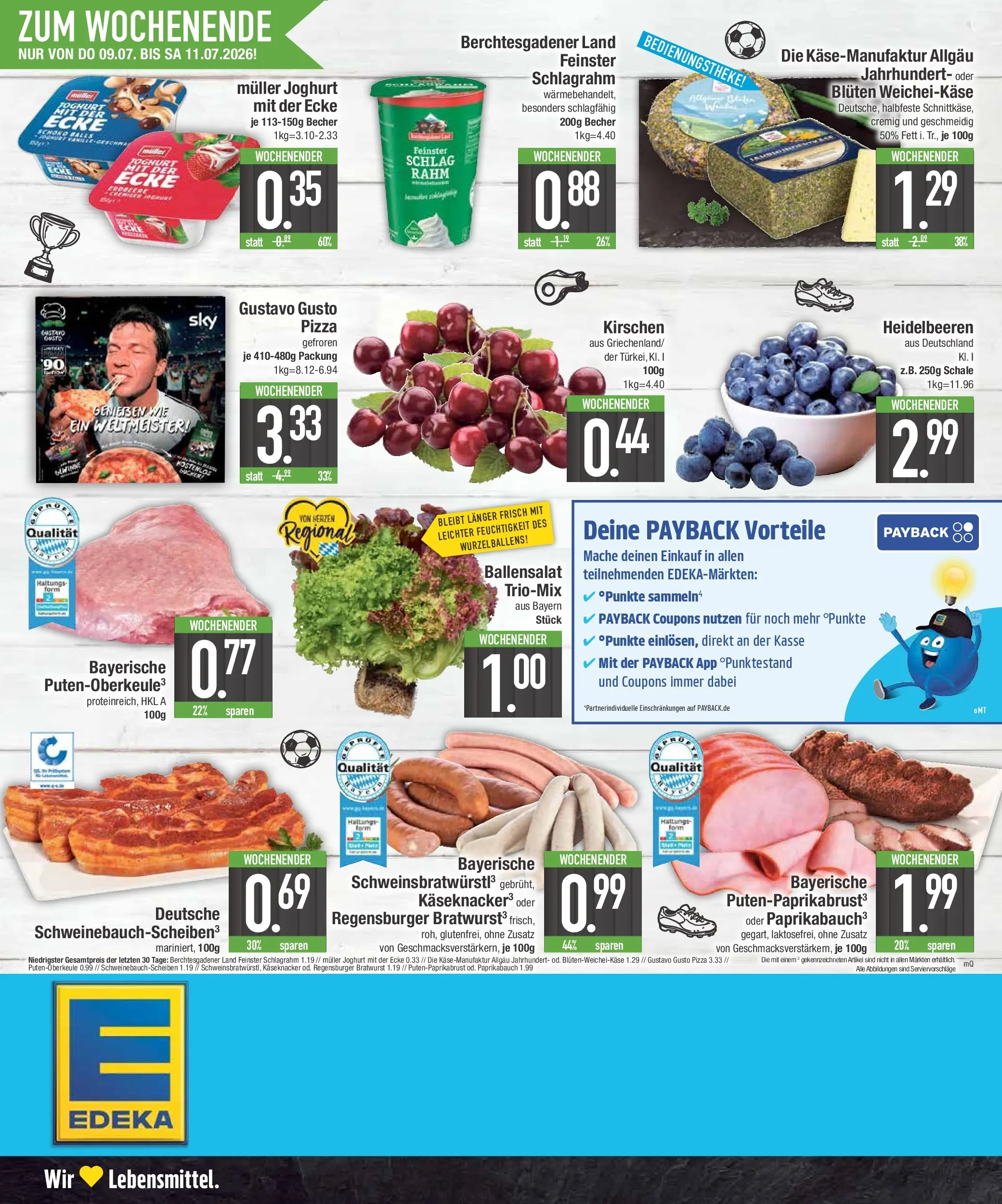 E center Prospekt Erding (ab 06.07.2026) zum Blättern | Seite: 20 | Produkte: Gustavo gusto, Joghurt, Kirschen, Heidelbeeren